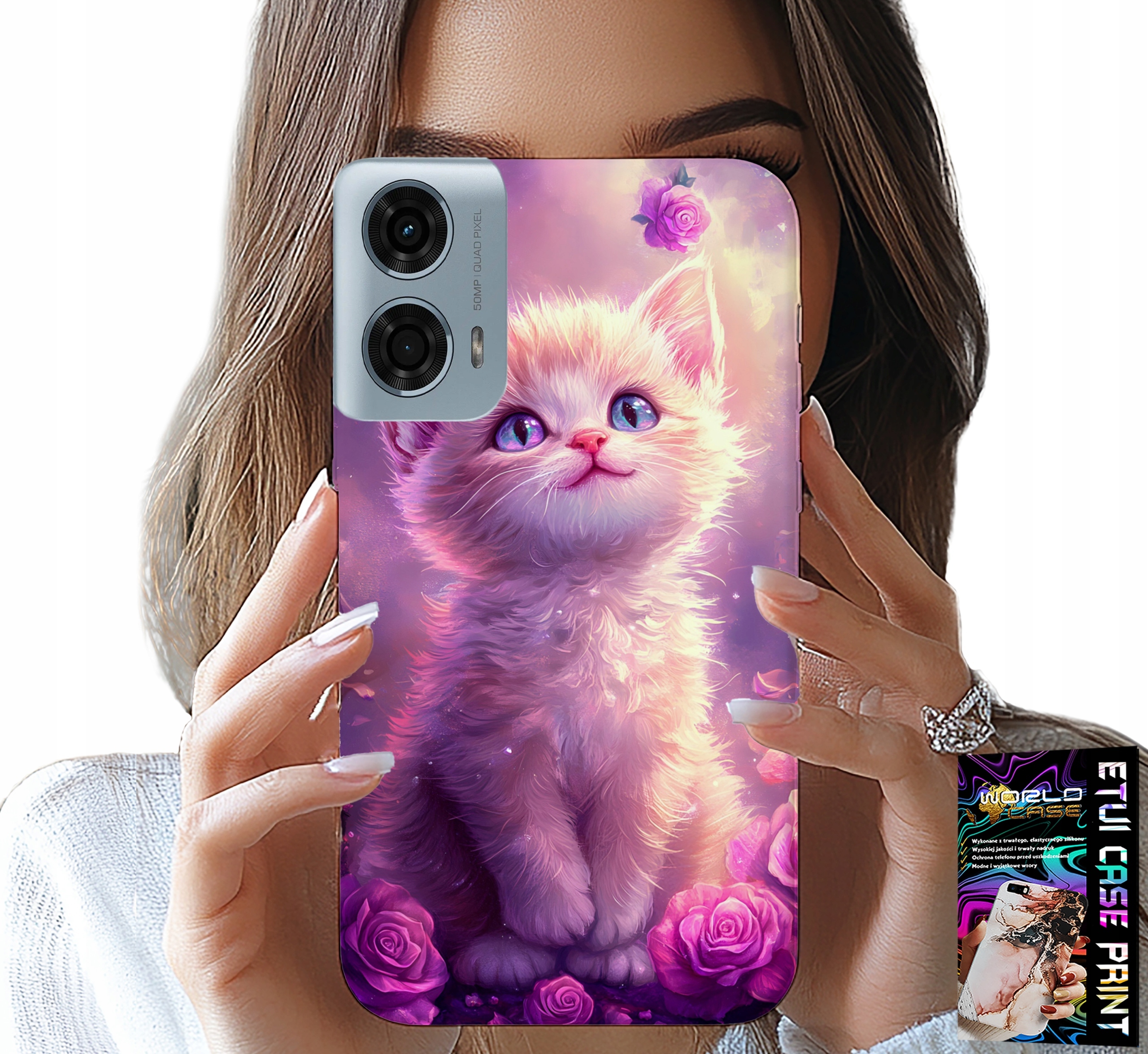 ETUI DO MOTOROLA G34 5G - SŁODKI KOTEK, KOT, WZORY ZE ZWIERZĘTAMI