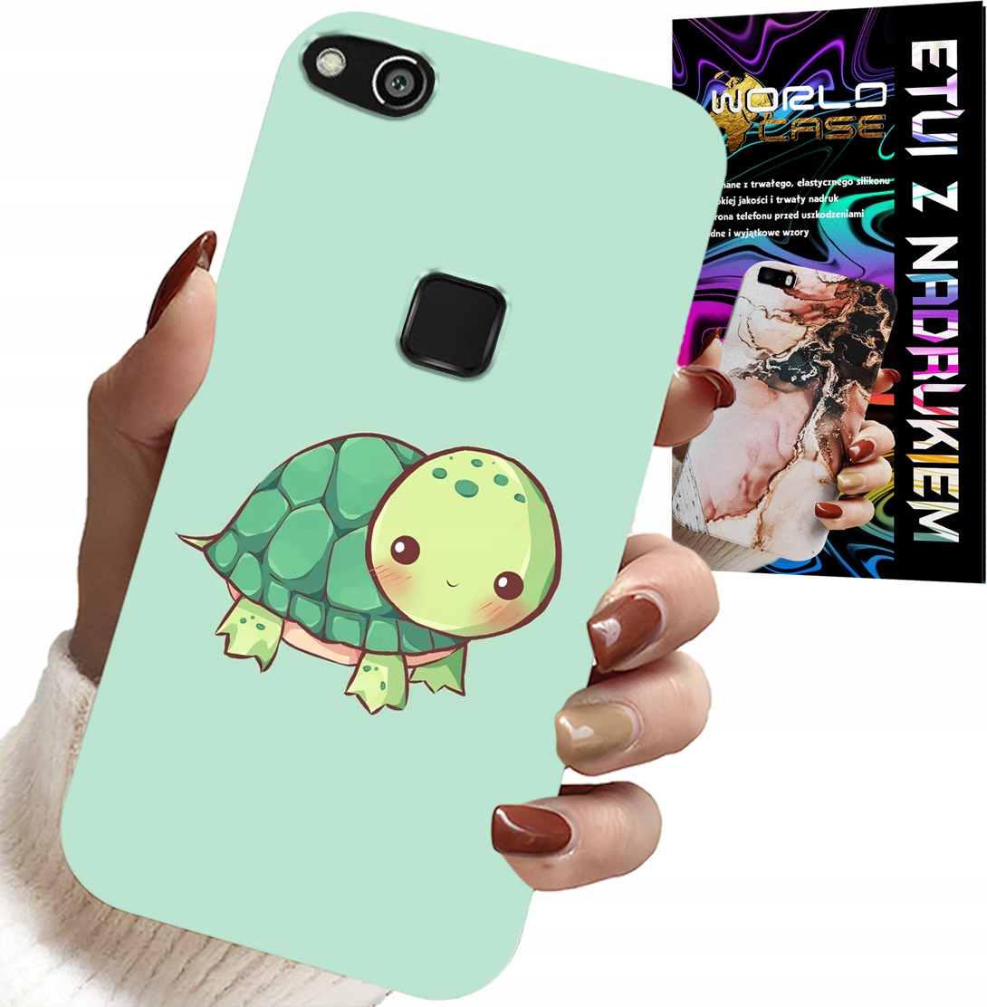 ETUI DO HUAWEI P9 LITE 2016 - SŁODKIE ŻÓŁWKI WZORY DLA DZIECI + FOLIA