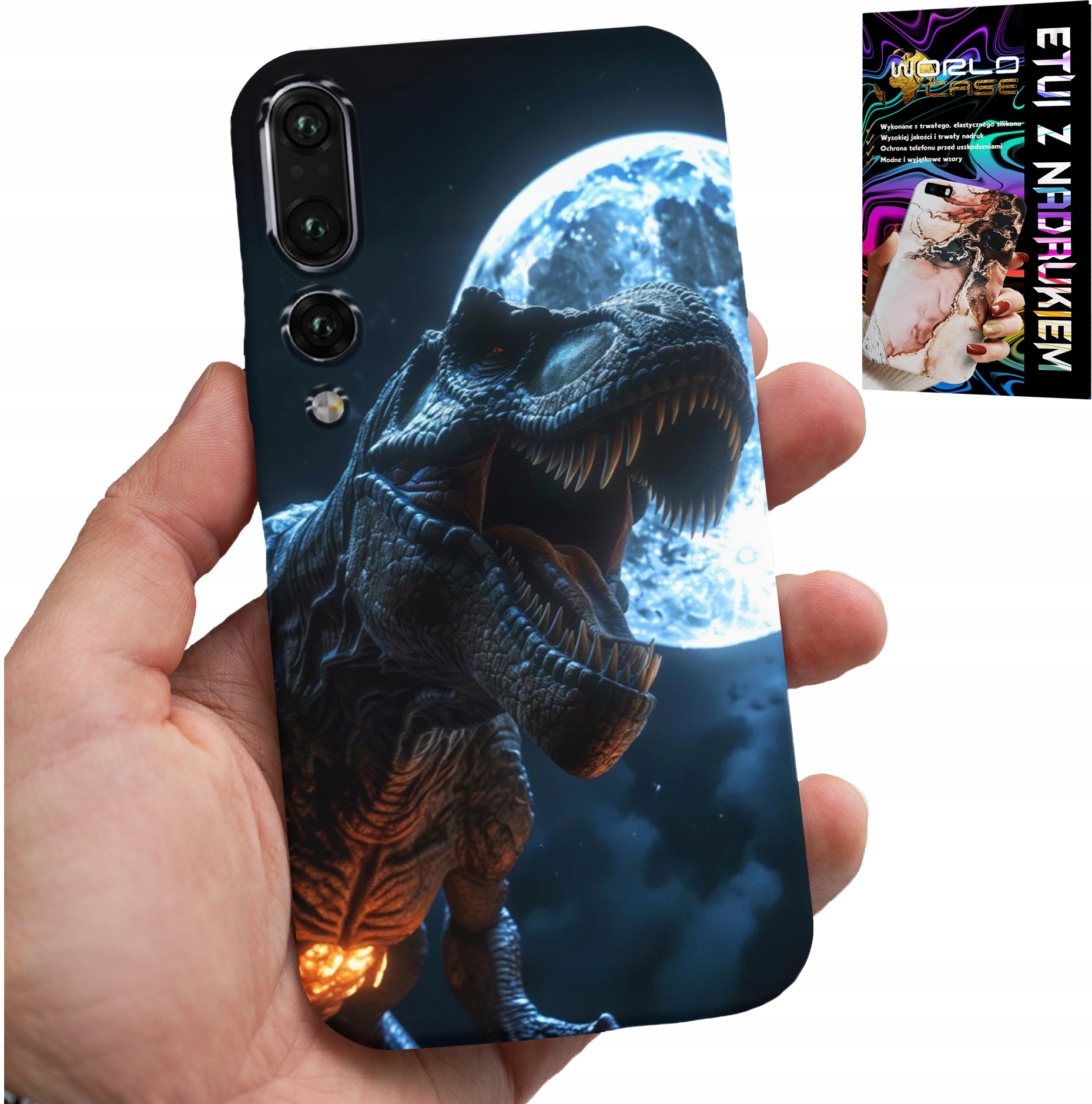 ETUI DO HUAWEI P20 PLUS - DINO DINOZAUR TYRANOZAUR POKROWIEC CASE