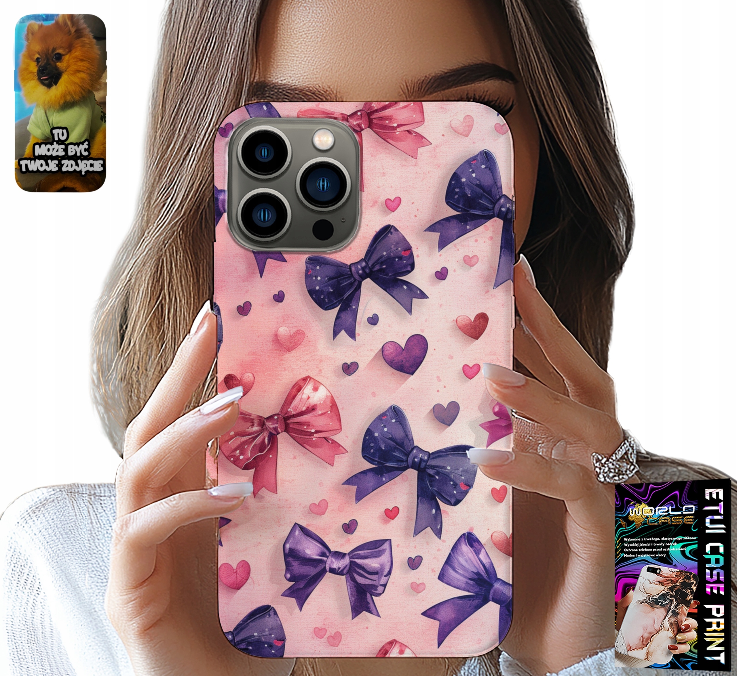 ETUI DO IPHONE 13 PRO - KOLOROWE WSTĄŻKI WSTĄŻKA WZORY + SZKŁO