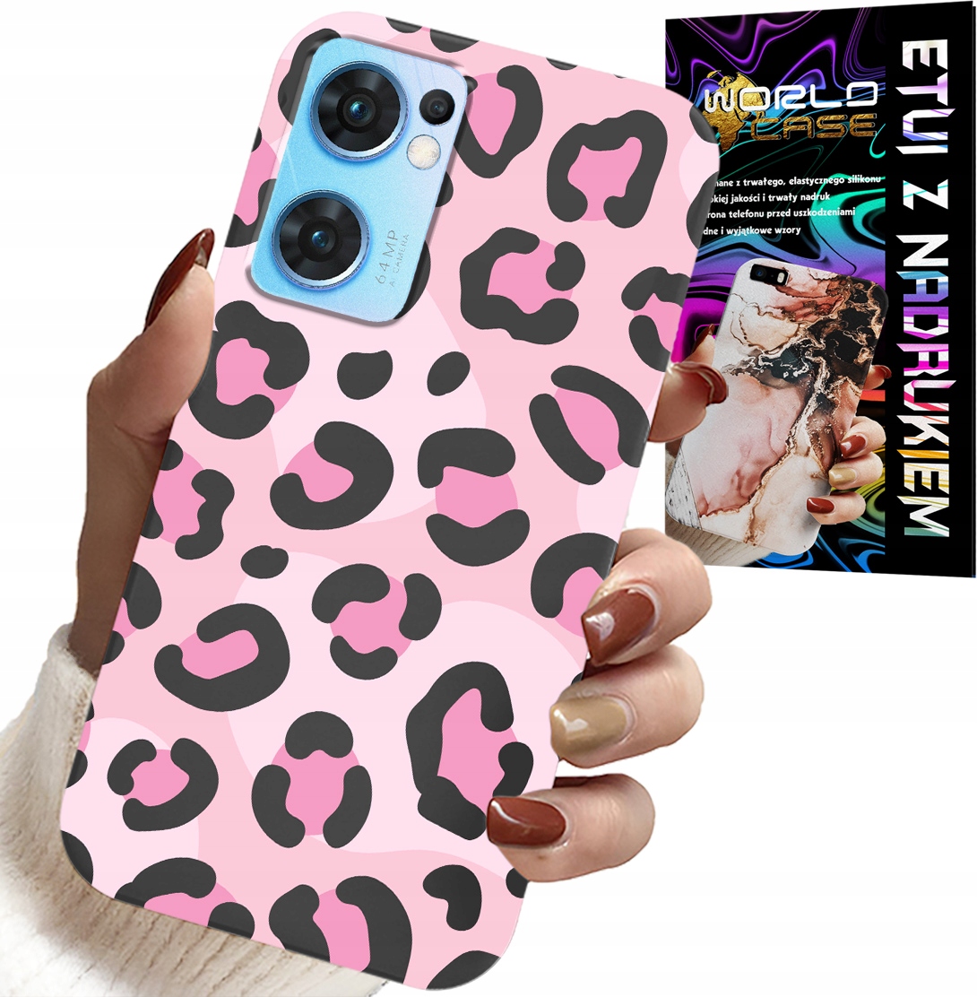 ETUI DO OPPO RENO7 5G - RÓŻOWA PANTERKA PANTERA KOBIECE WZORY