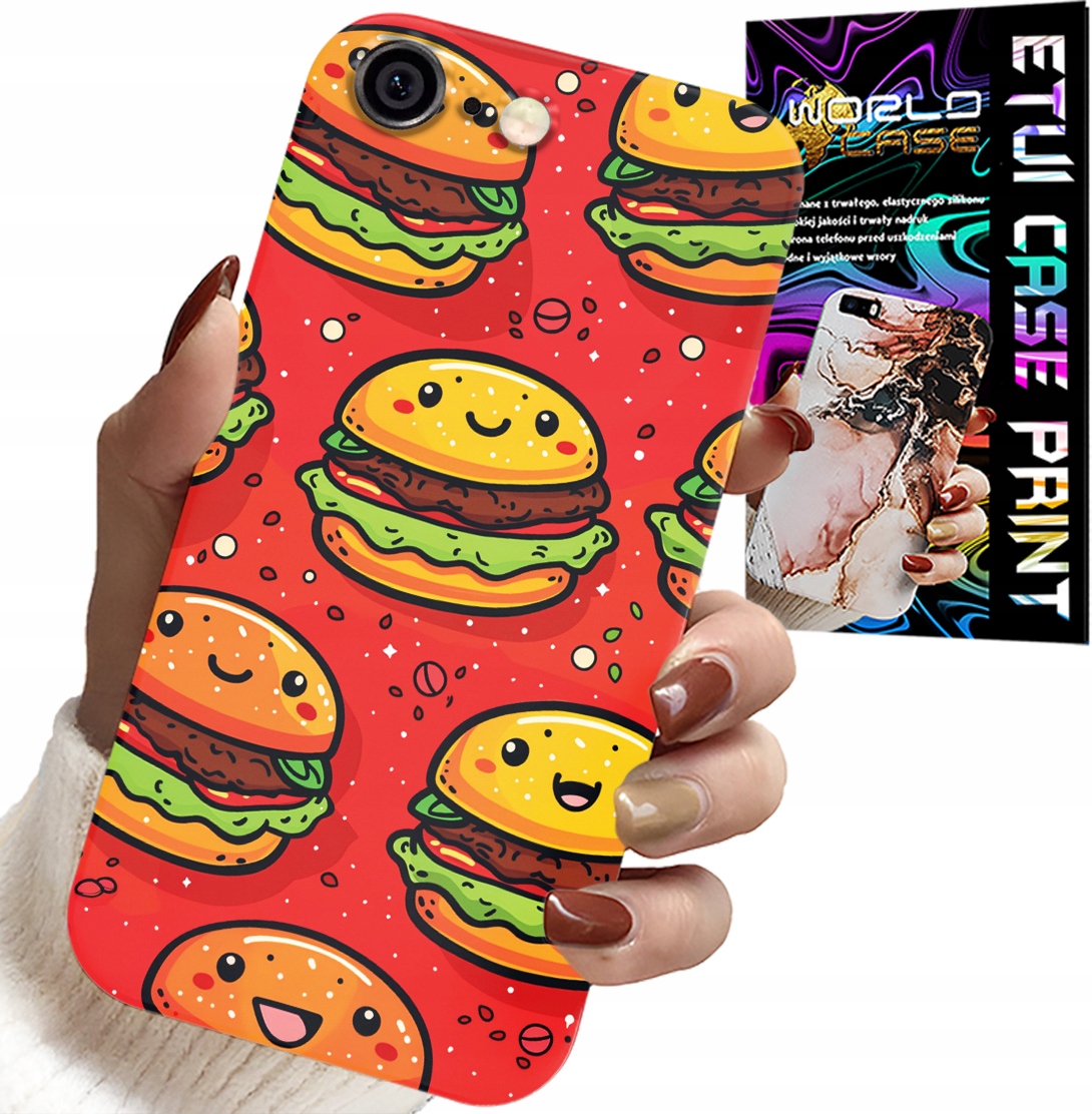 ETUI DO IPHONE ( 6 PLUS ) - SŁODKIE UŚMIECHNIĘTE BURGERY POKROWIEC