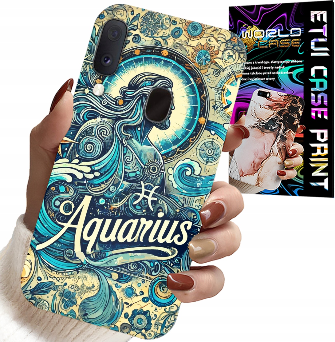 ETUI DO SAMSUNG GALAXY A40 - ZNAK ZODIAKU, WODNIK, ASTRONOMIA PLECKI