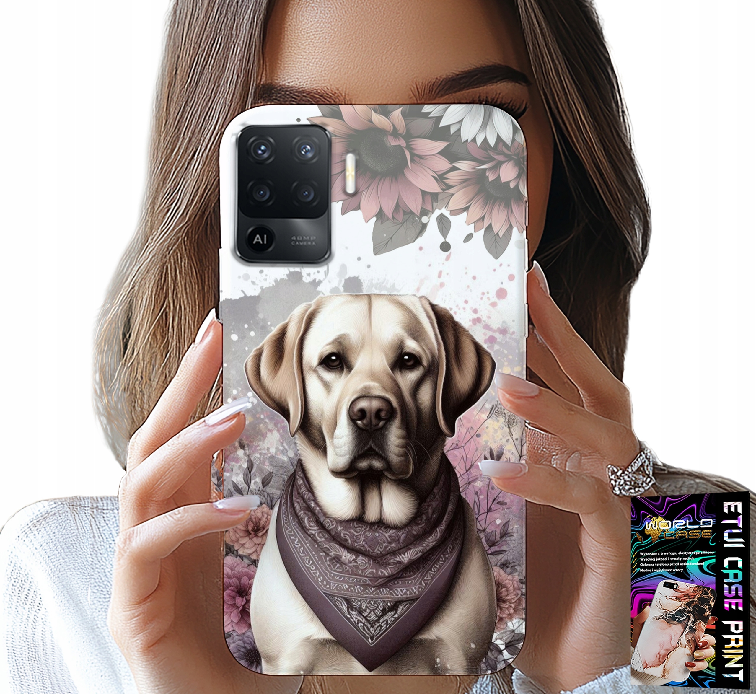 ETUI DO OPPO F19 PRO - PIESEK PIESKI HUSKY PSIE WZORY + SZKŁO