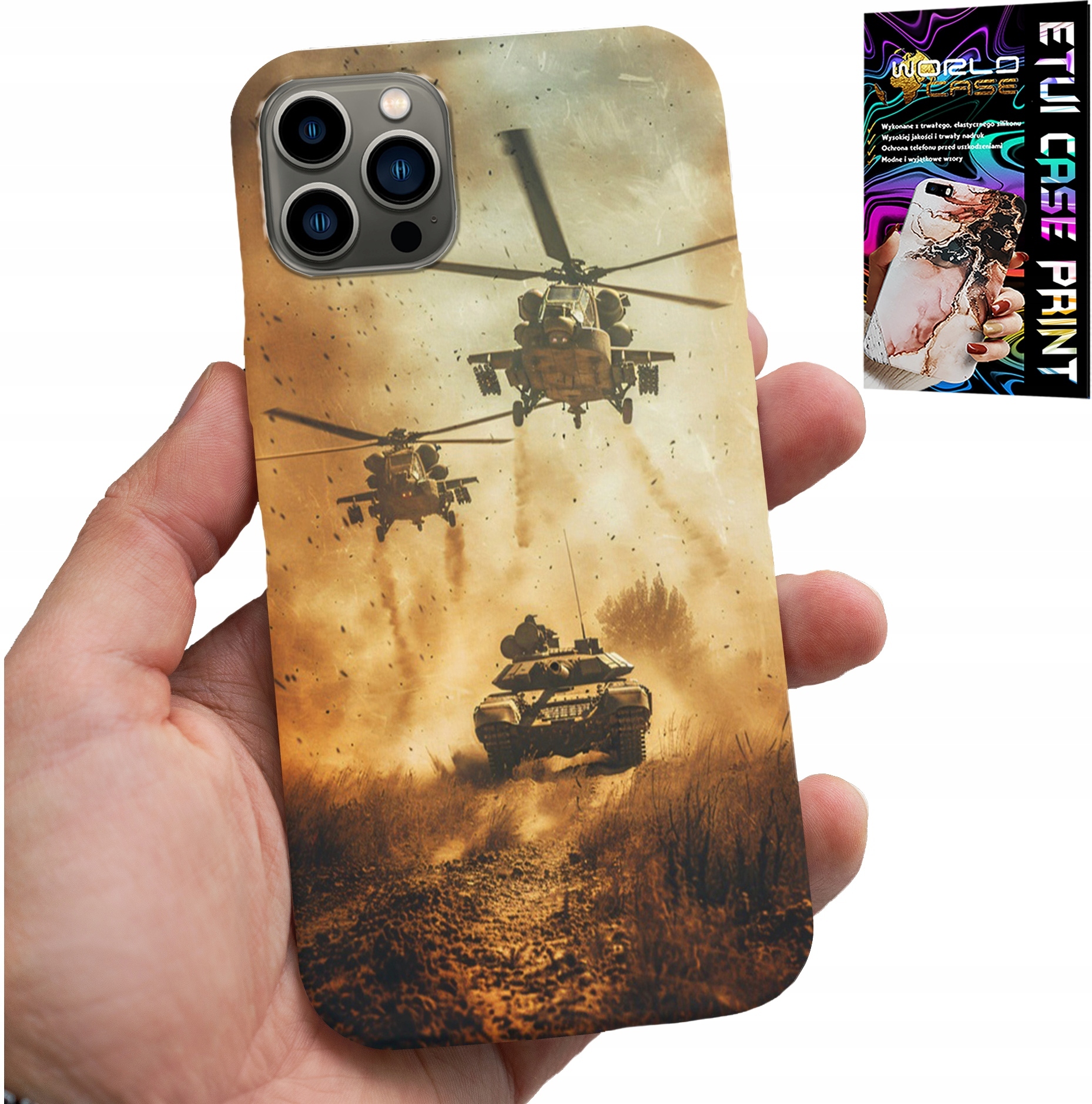 ETUI DO IPHONE 12 PRO - HELIKOPTER WOJSKOWY CZOŁG MILITARIA CASE