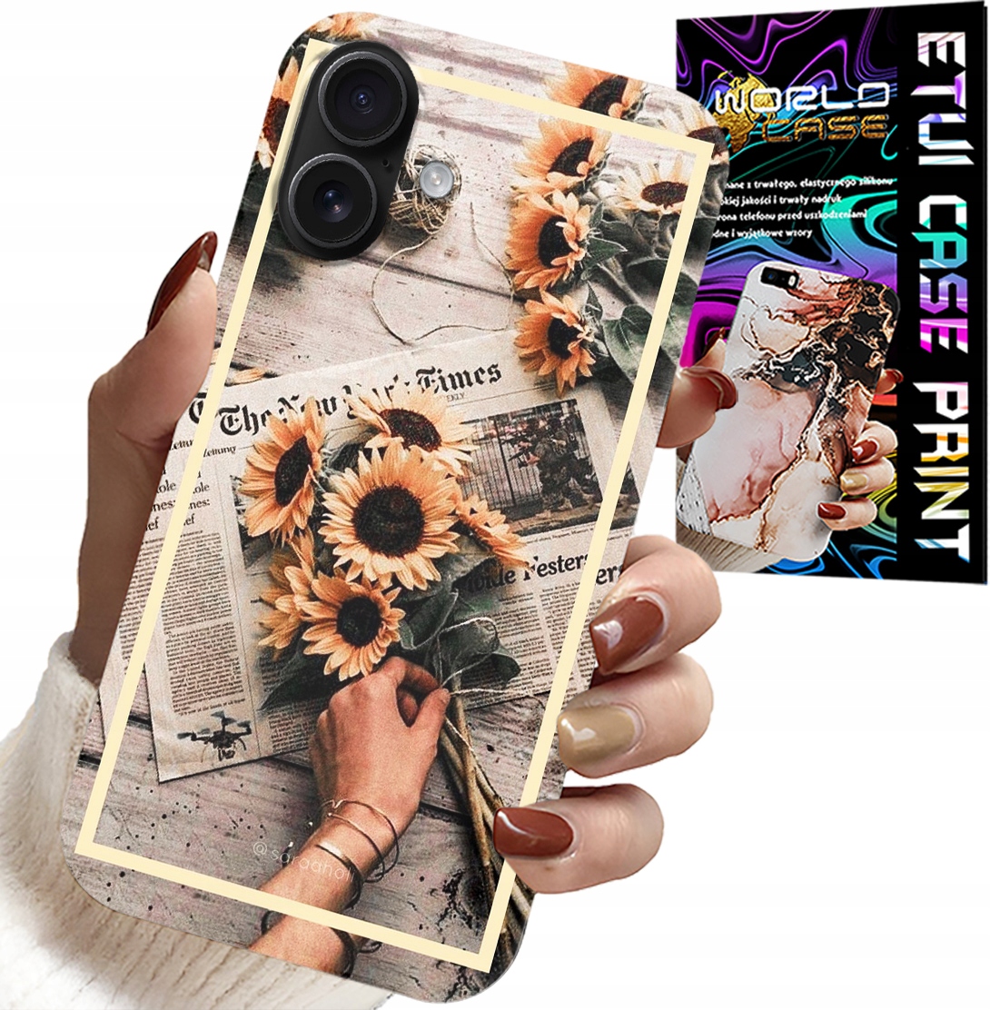 ETUI DO IPHONE 16 - KWIATISTY WZÓR SŁONECZNIK SŁONECZNIKI