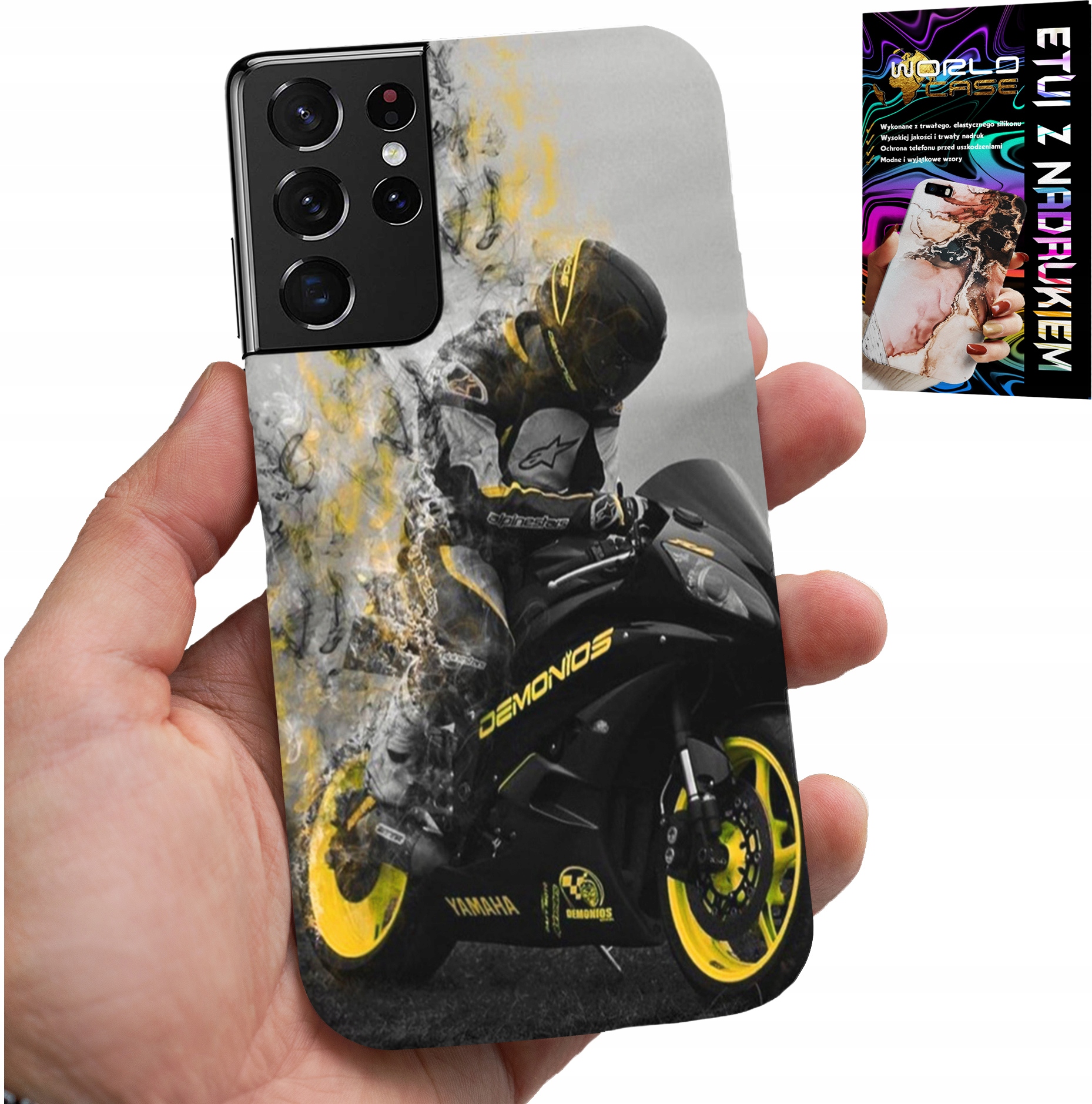 ETUI DO SAMSUNG GALAXY S21 Ultra - MOTOR MOTOCYKLE FAN WIELE WZORÓW PLECKÓW