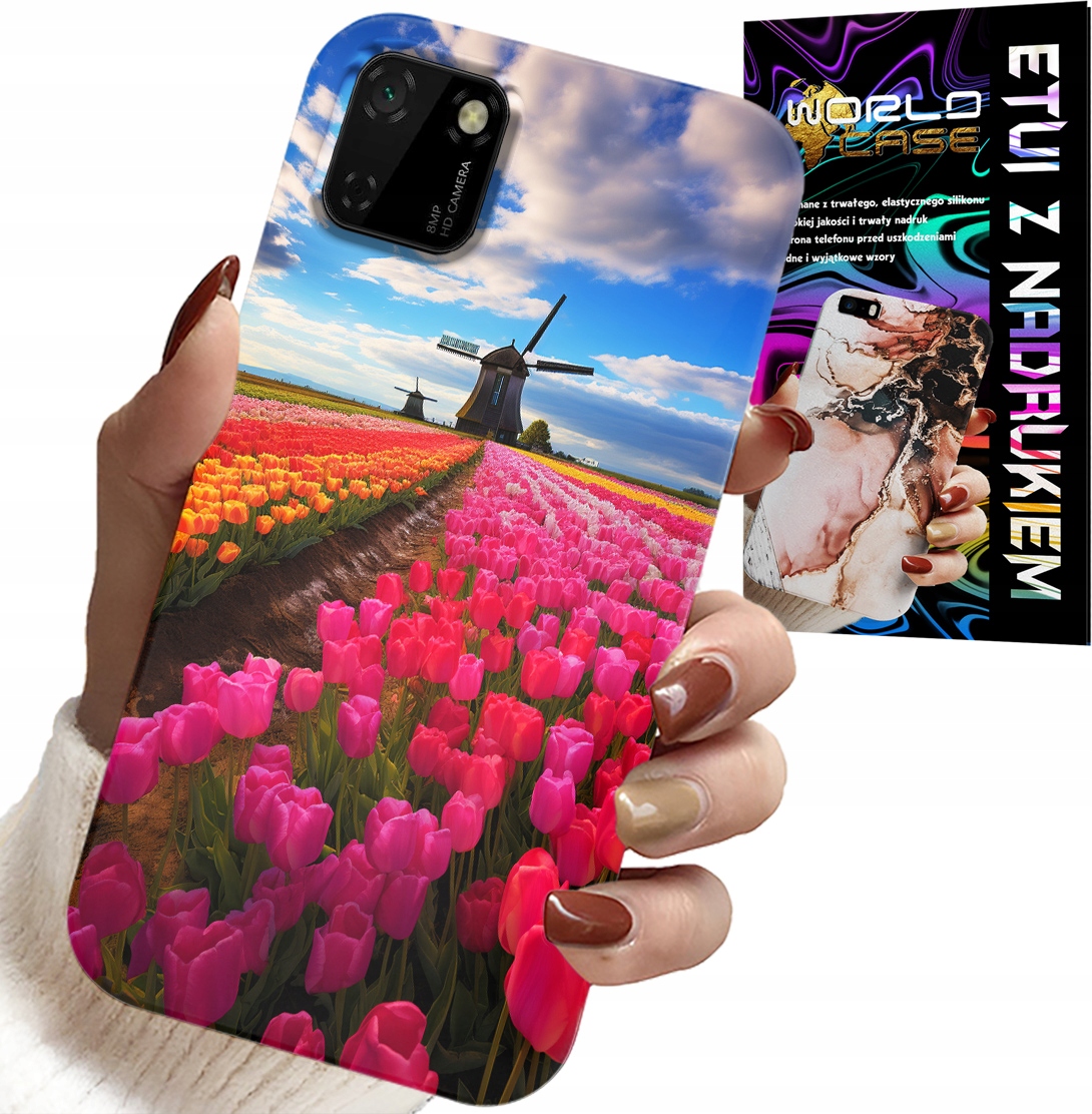 ETUI DO HUAWEI Y5P - POLE KOLOROWYCH TULIPANÓW, TULIPAN, CASE
