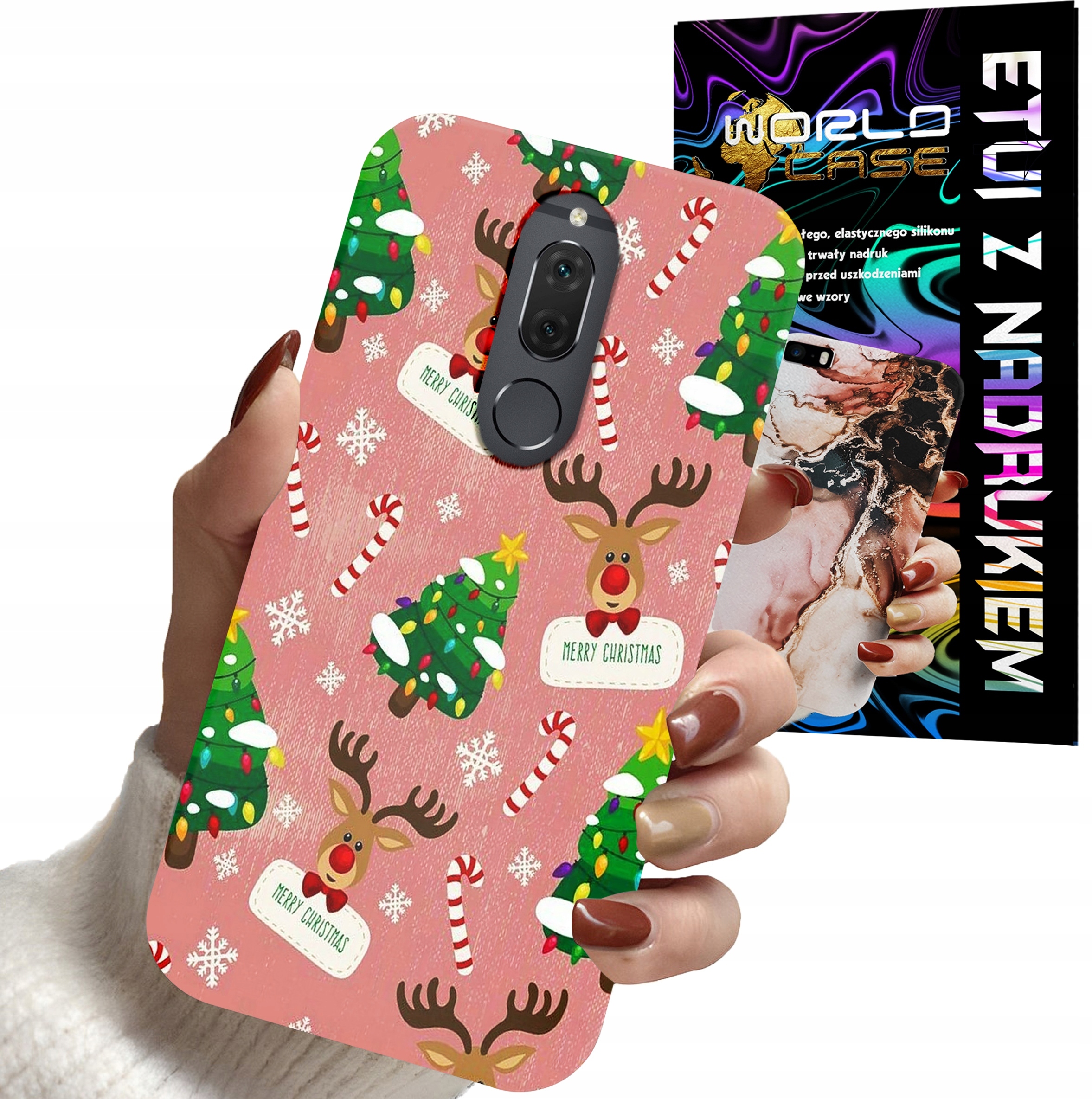 ETUI CASE DO HUAWEI MATE 10 LITE - ŚWIĄTECZNE WZORY NA ŚWIĘTA RENIFER