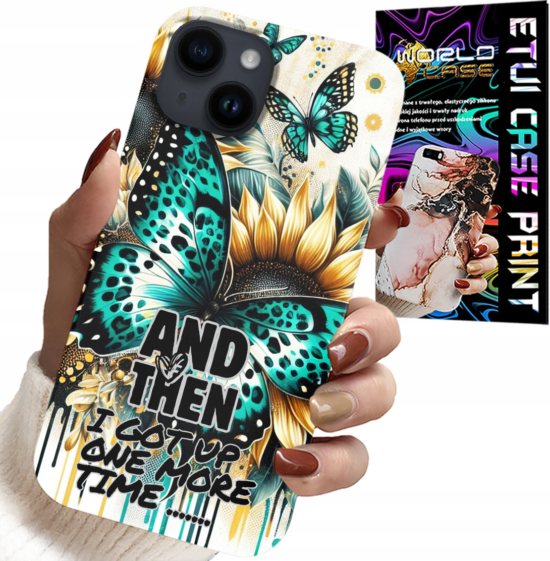 ETUI DO IPHONE 15 - AND THEN I GOT UP, KOBIECE WZORY + FOLIA