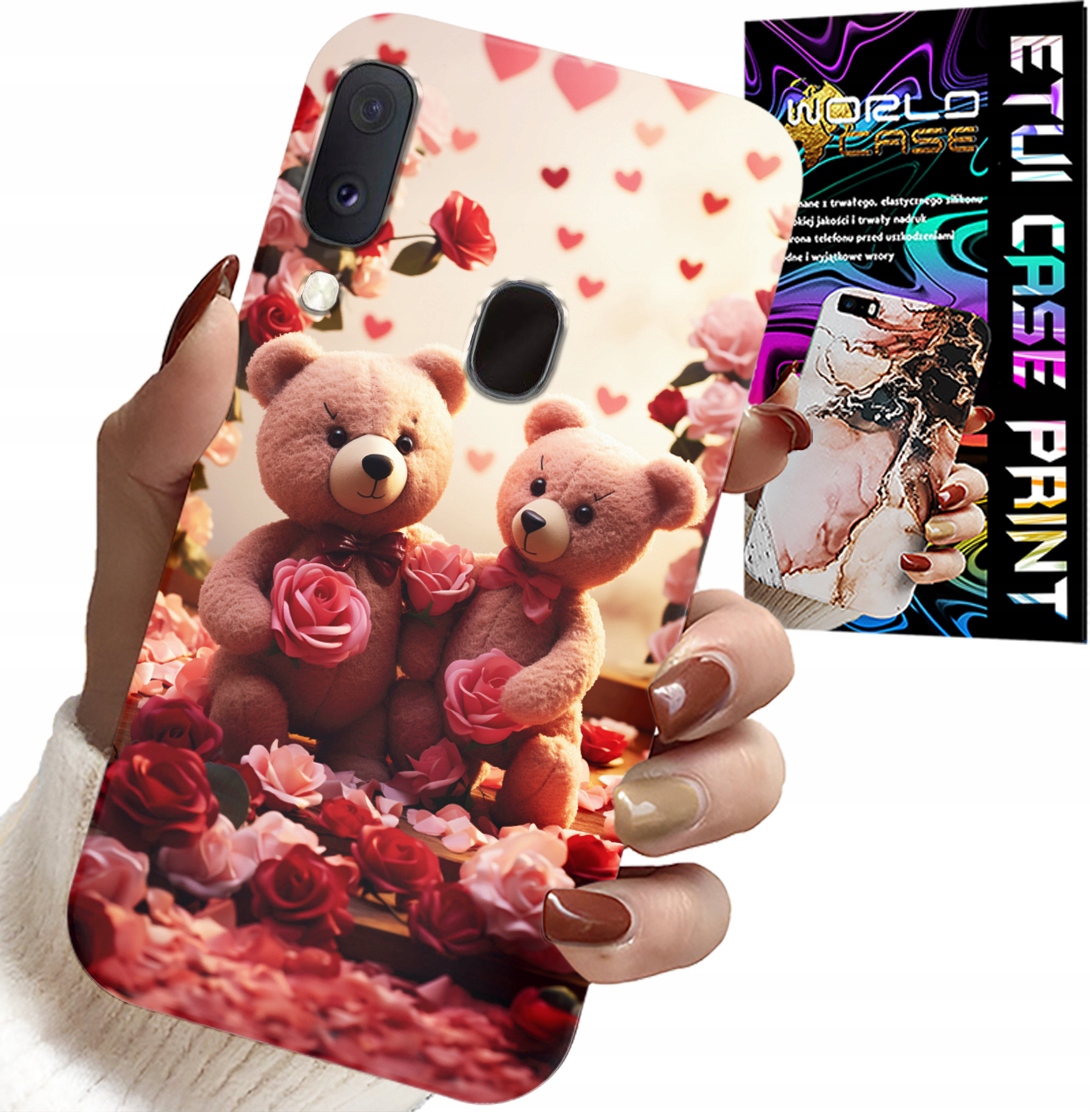 ETUI DO SAMSUNG GALAXY A20E - MISIE, LOVE YOU, SERCA WIELE WZORÓW CASE