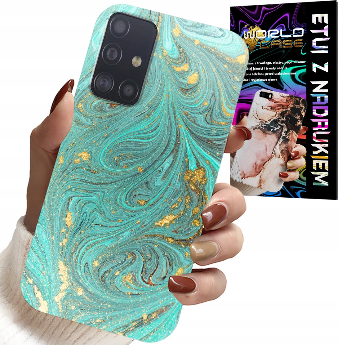 ETUI DO SAMSUNG GALAXY A51 - MARMURKOWE WZORY + SZKŁO HARTOWANE