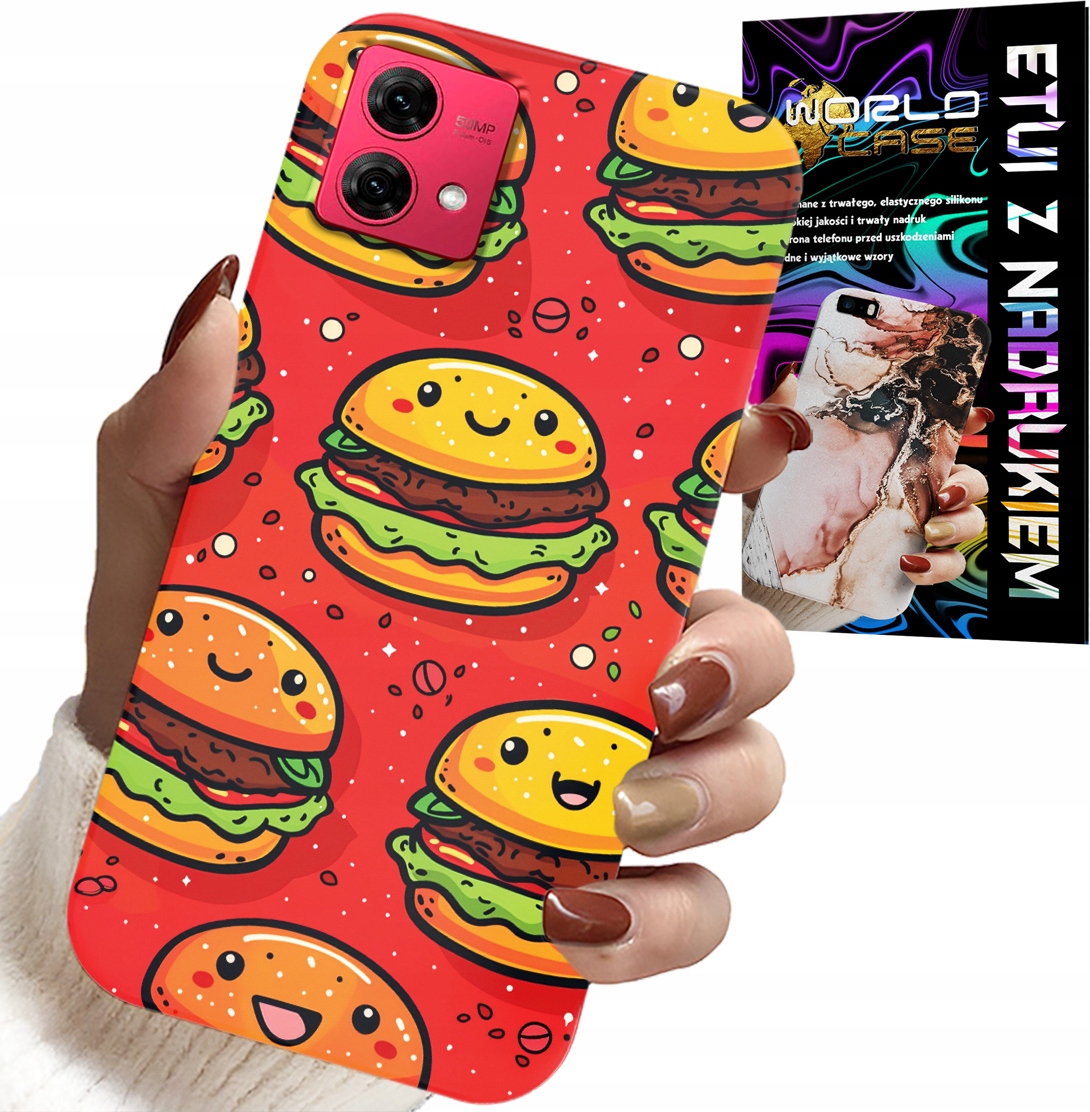 ETUI DO MOTOROLA EDGE 40 NEO - SŁODKIE UŚMIECHNIĘTE BURGERY POKROWIEC