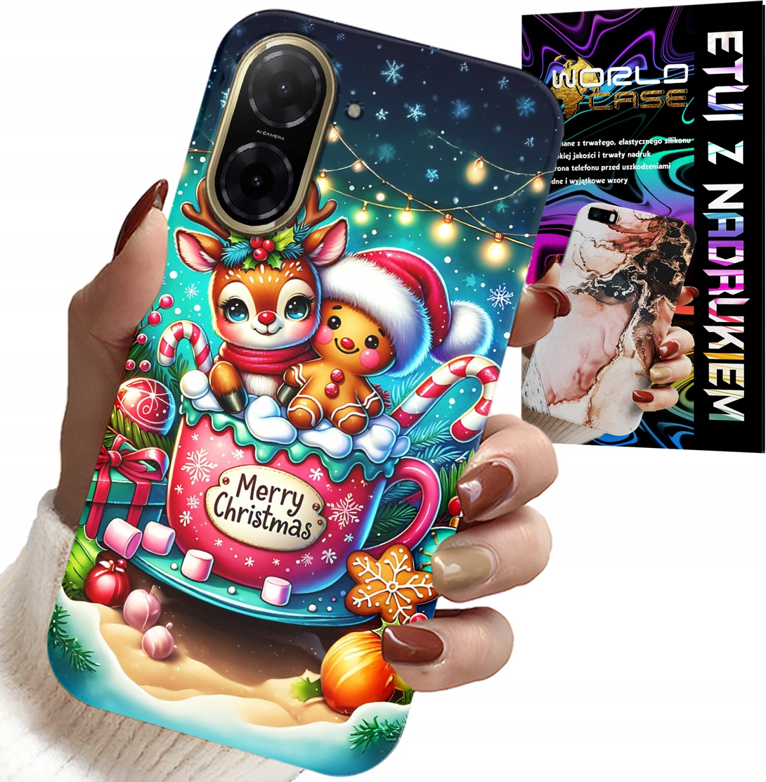 ETUI DO XIAOMI REDMI A5 - RENIFER Z PIERNIKIEM MERRY CHRISTMAS
