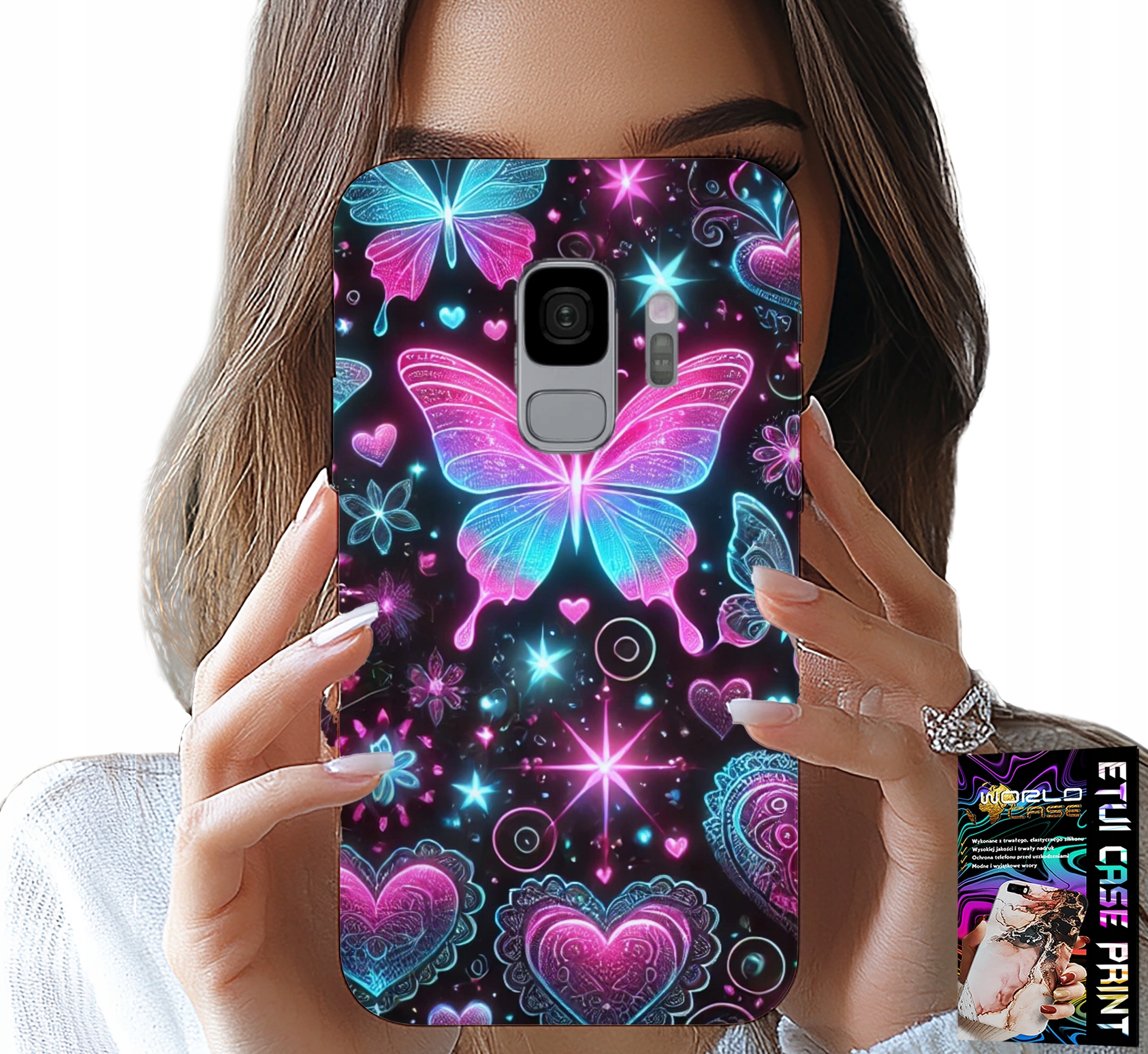 ETUI DO SAMSUNG GALAXY S9 - KOLOROWY MOTYLEK SERCE MODNE WZORY CASE