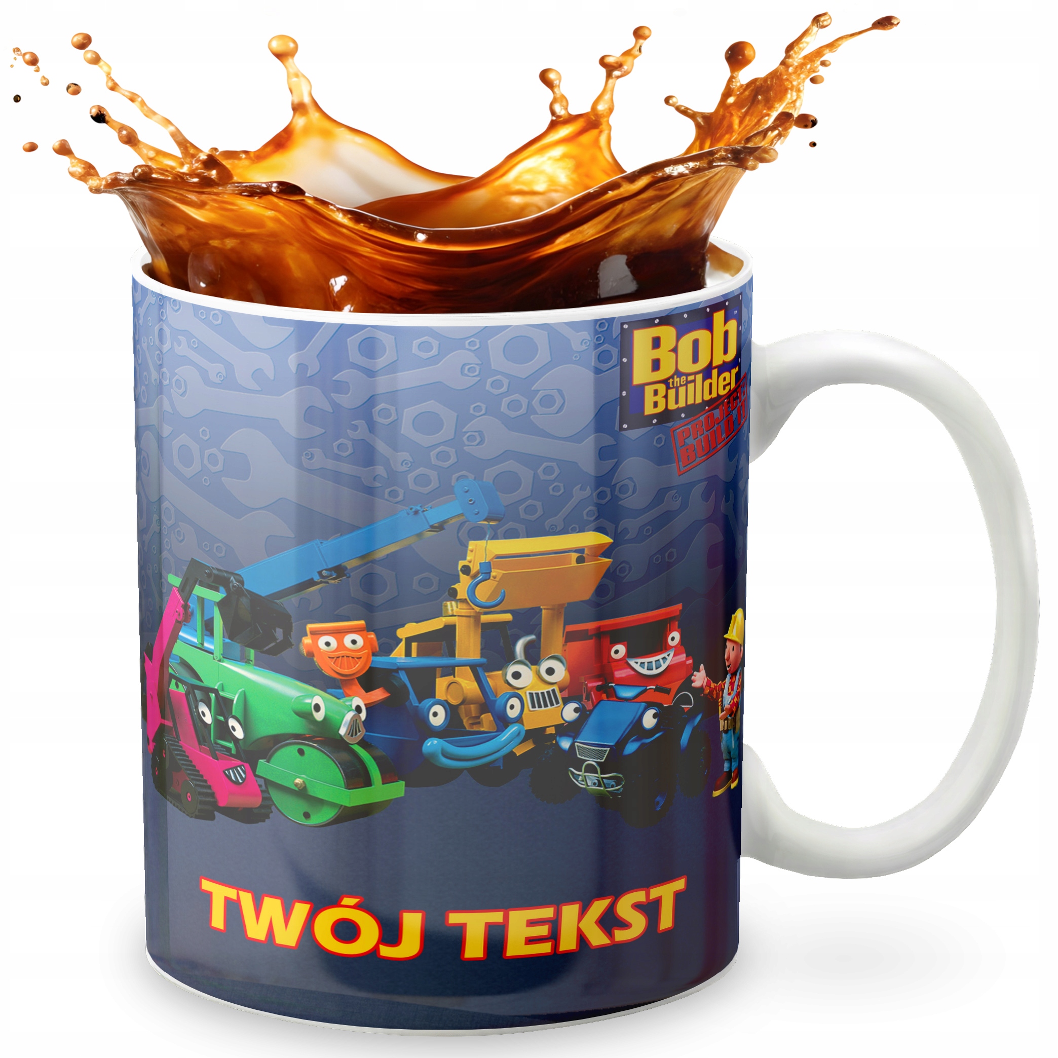 KUBEK 330ml GRAFIKA PREZENT ŚWIĘTA WZÓR - BAJKA BOB BUDOWNICZY + IMIĘ