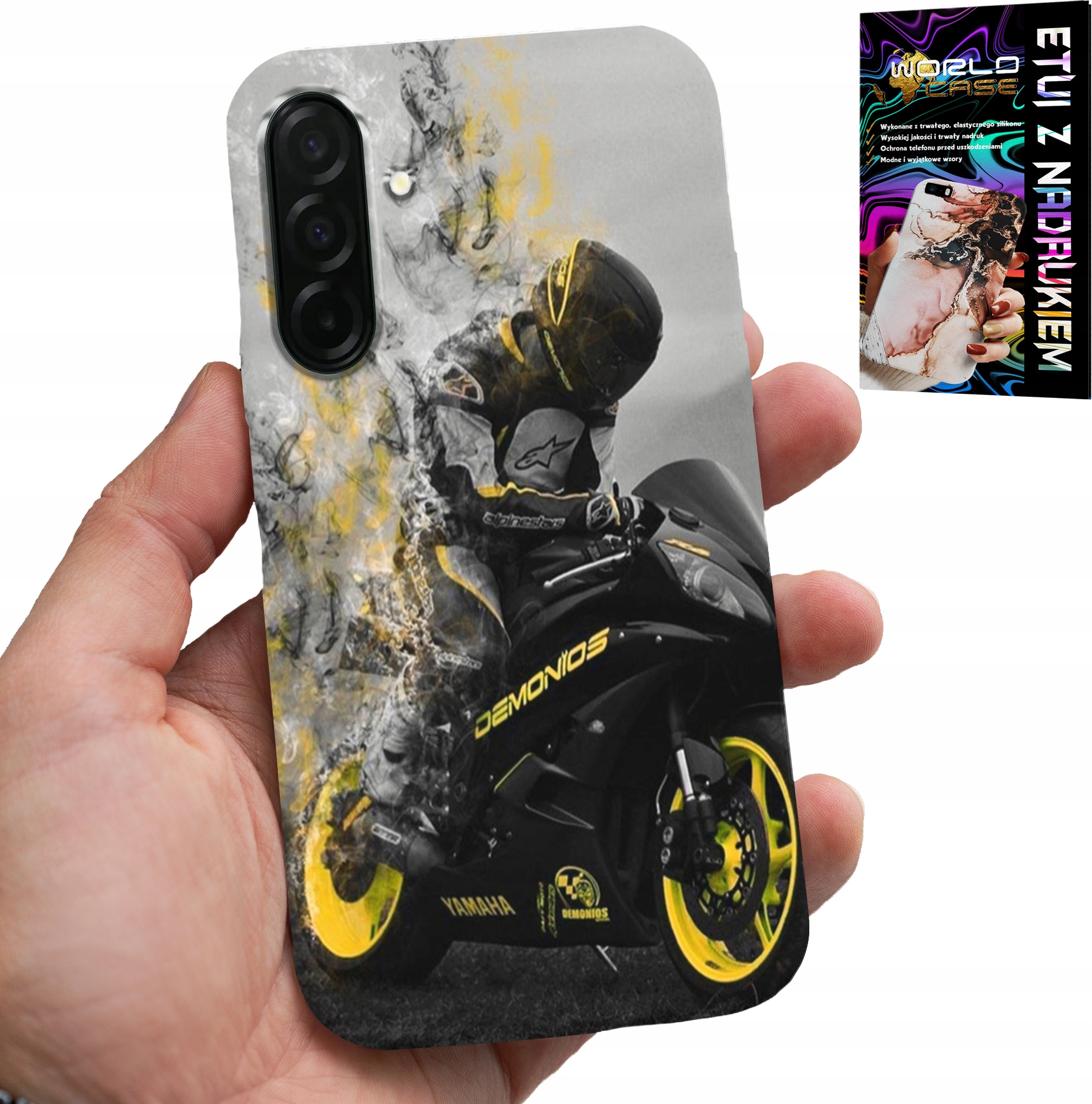 ETUI DO SAMSUNG GALAXY A56 5G - MOTOR MOTOCYKLE FAN WIELE WZORÓW PLECKÓW