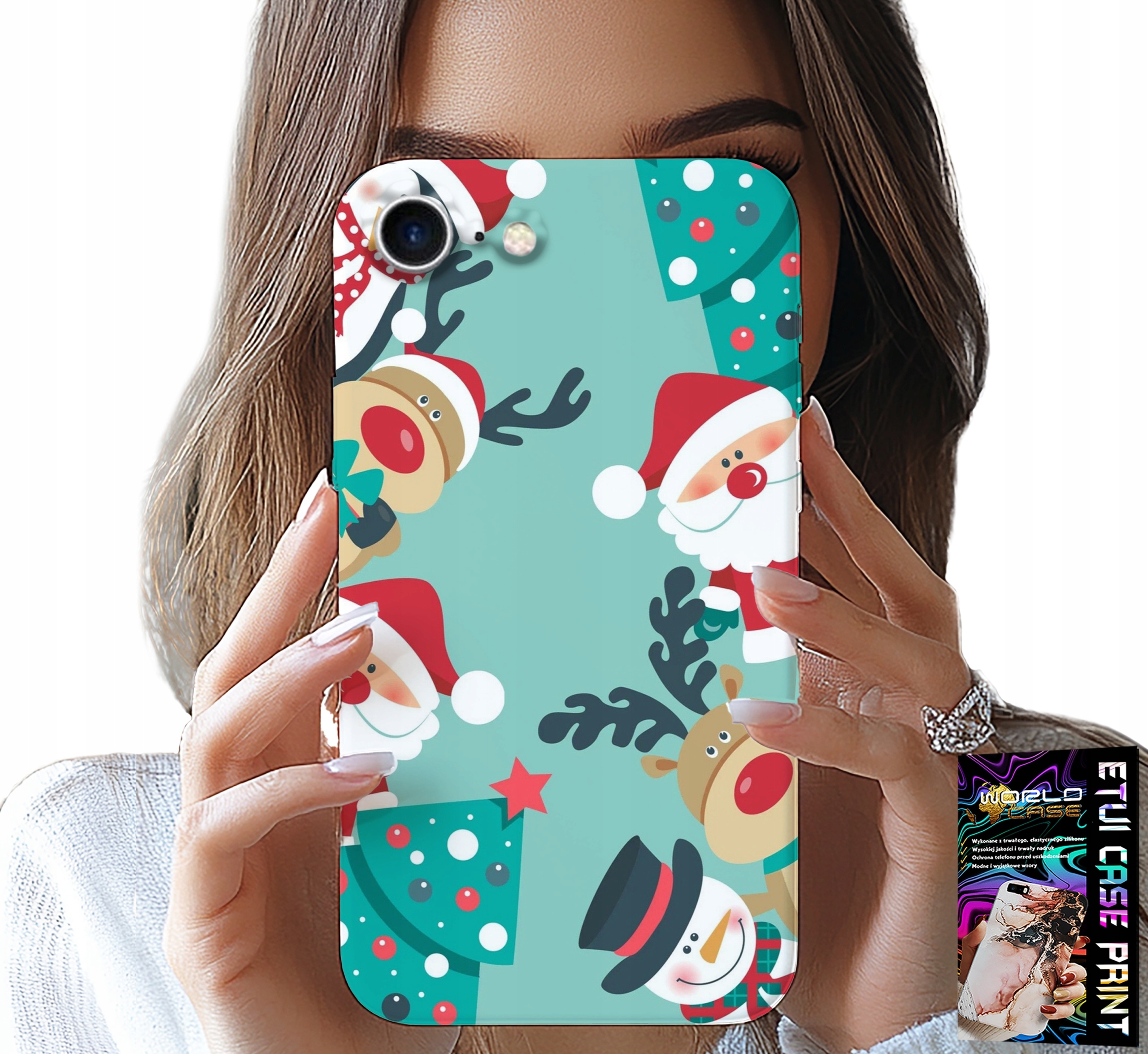 ETUI DO IPHONE 16e - MIKOŁAJ, RENIFER BAŁWAN ŚWIĄTECZNE WZORY