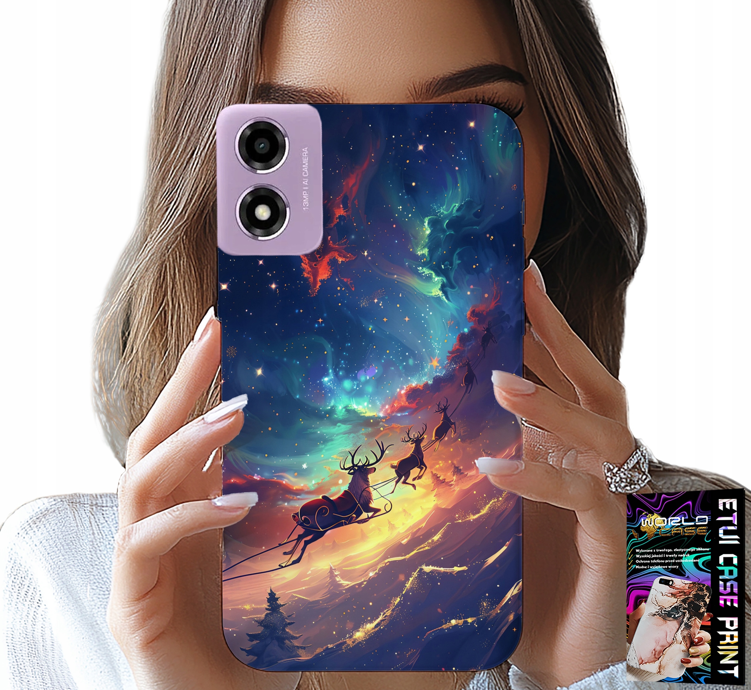 ETUI DO MOTOROLA MOTO E14 - RENIFEREK SŁODKI RENIFER ŚWIĄTECZNY WZÓR