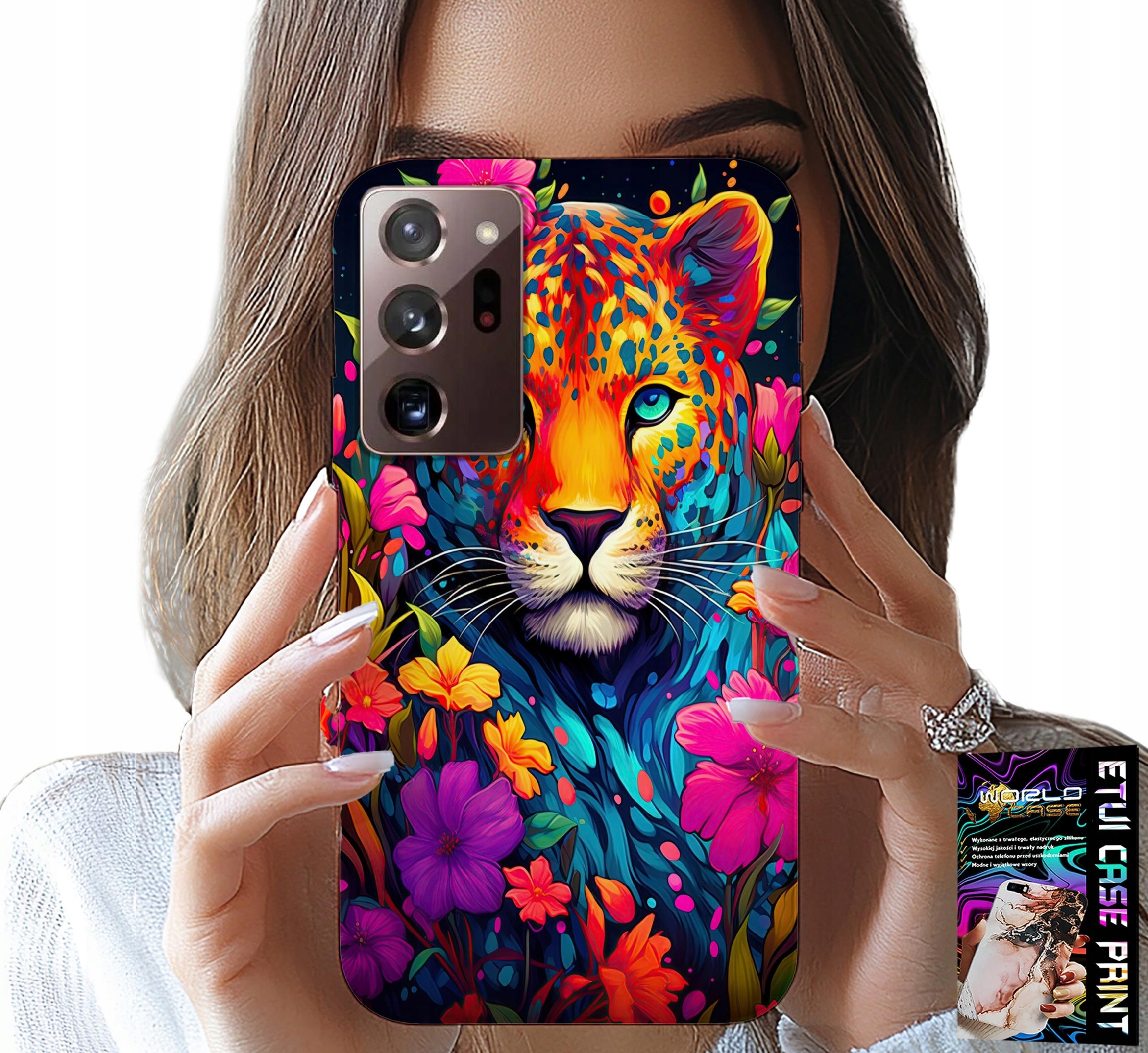 ETUI DO SAMSUNG NOTE 20 ULTRA - KWIECISTE WZORY TYGRYS TYGRYSEK + FOLIA