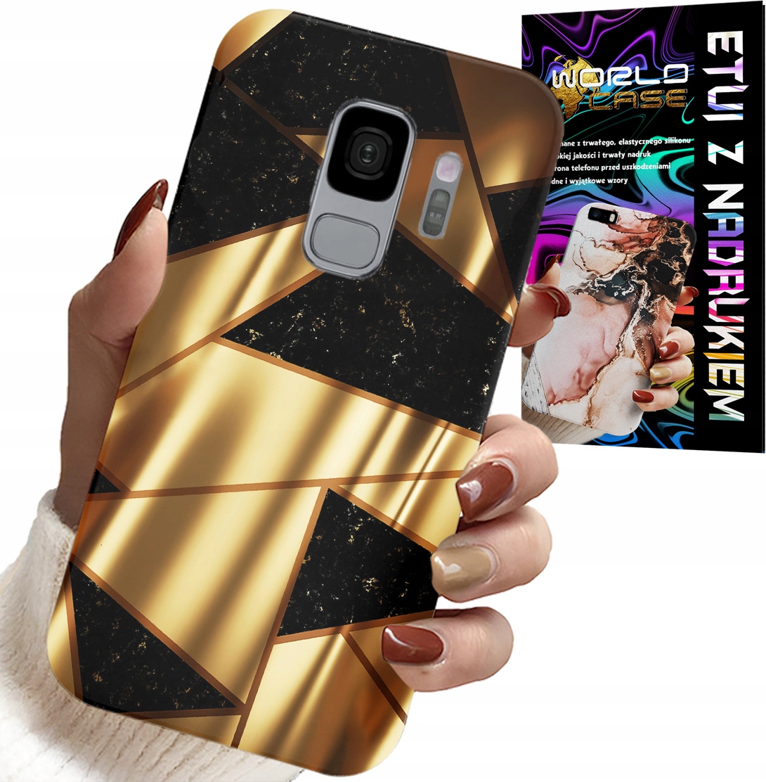 ETUI DO SAMSUNG GALAXY S9 - ZŁOTE ELEGANCKIE WZORY + FOLIA HYDRO
