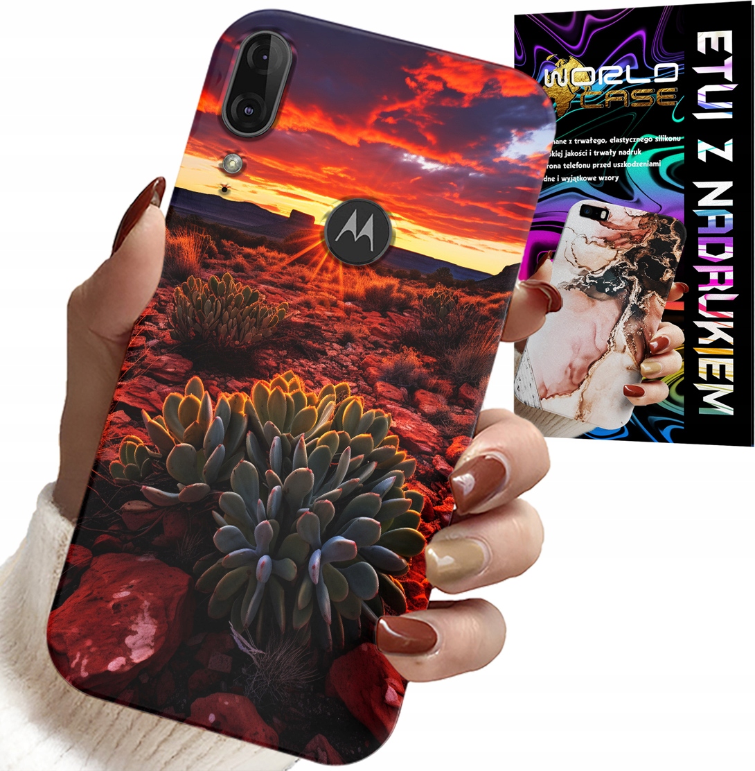 ETUI DO MOTOROLA MOTO E6 PLUS - MEKSYKAŃSKA PUSTYNIA WIDOKI CASE + SZKŁO