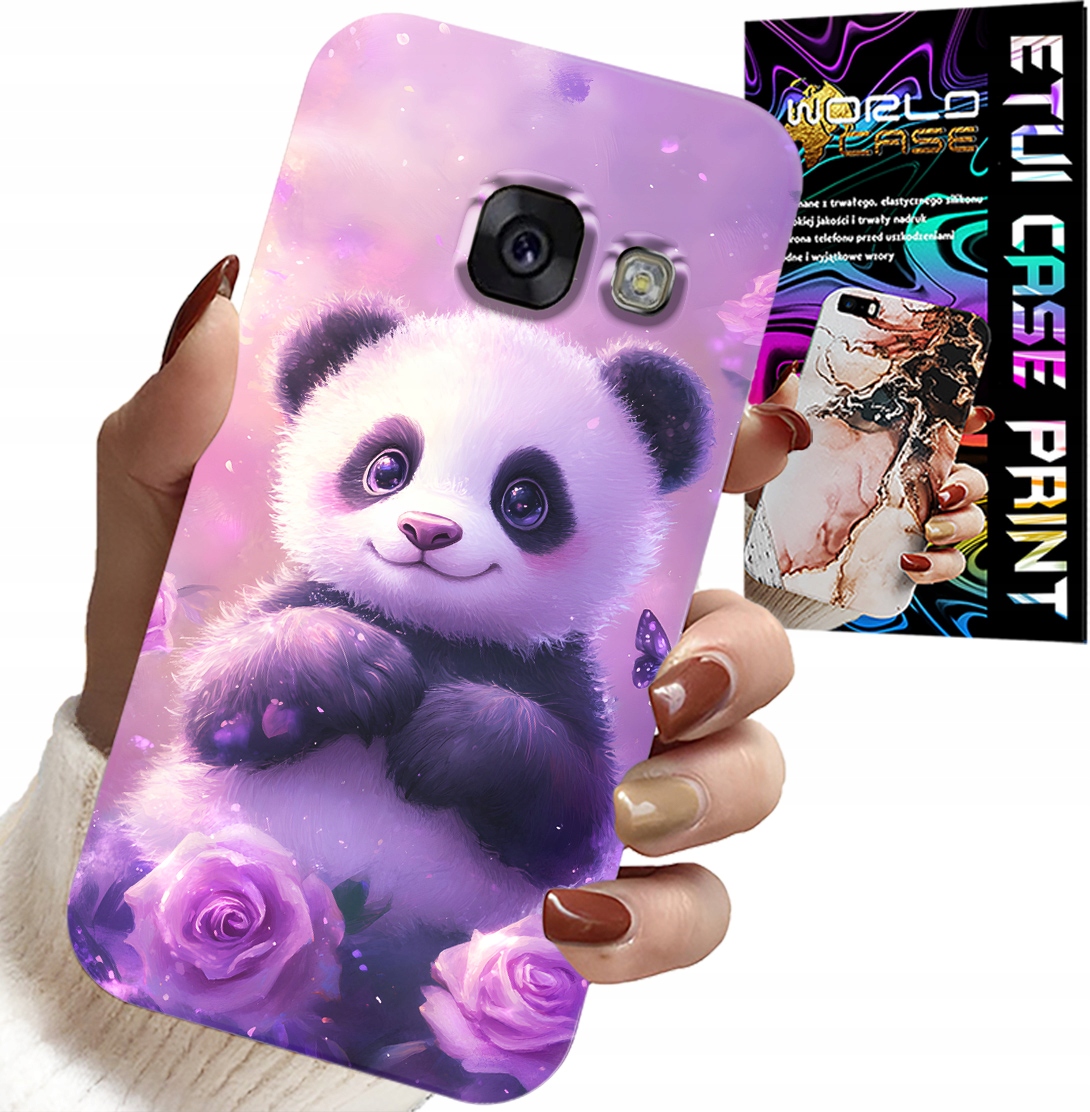 ETUI DO SAMSUNG A5 2017 - SŁODKA PANDA WZORY DLA DZIECI + SZKŁO