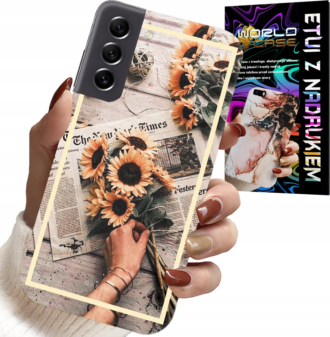 ETUI DO SAMSUNG GALAXY S22 PLUS - KWIATISTY WZÓR SŁONECZNIK SŁONECZNIKI