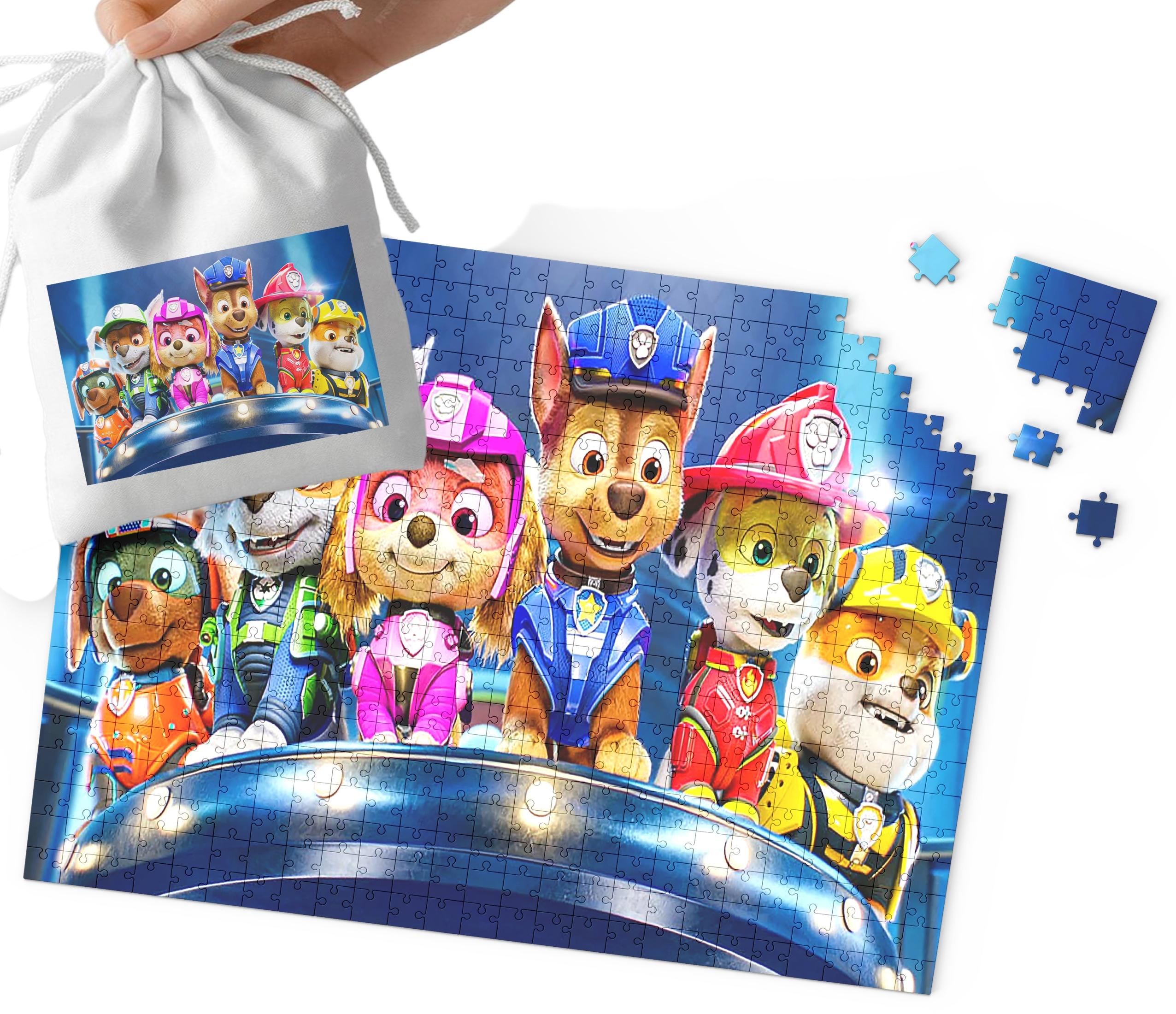 PUZZLE - PSI PATROL WZORY Z BAJEK I GIER DLA DZIECI 110EL + WORECZEK