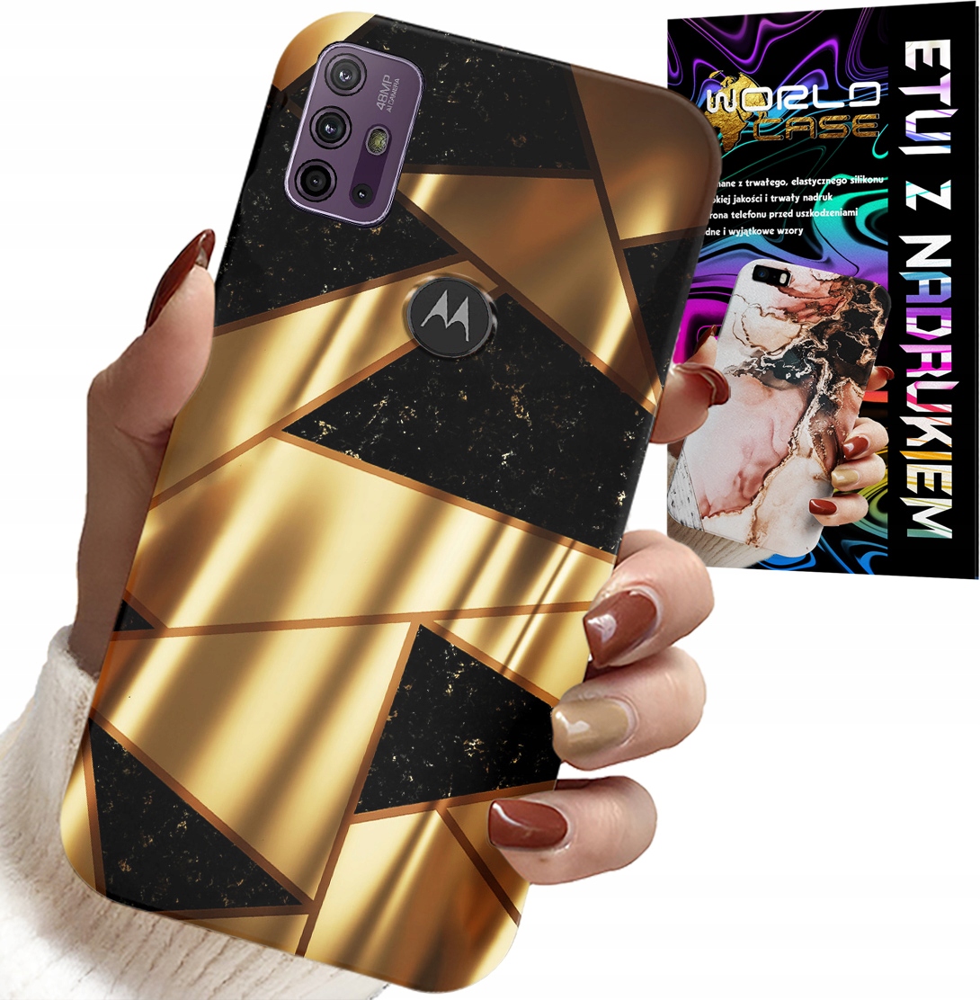 ETUI DO MOTOROLA MOTO G10 / G30 - ZŁOTE ELEGANCKIE WZORY + FOLIA HYDRO