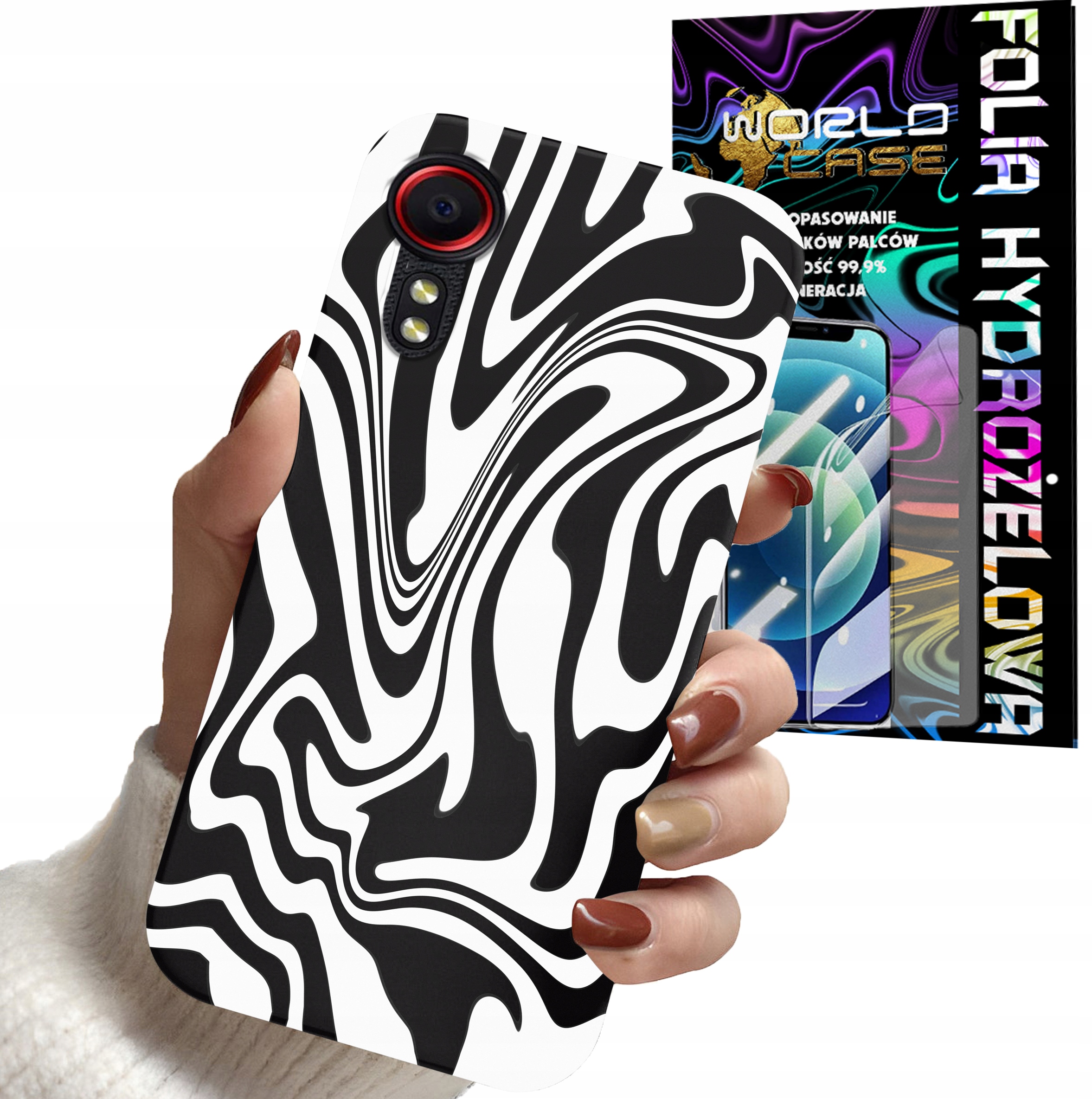ETUI DO SAMSUNG XCOVER 5 - ABSTRAKCJA ZEBRA MODNE WZORY DLA KOBIET + FOLIA