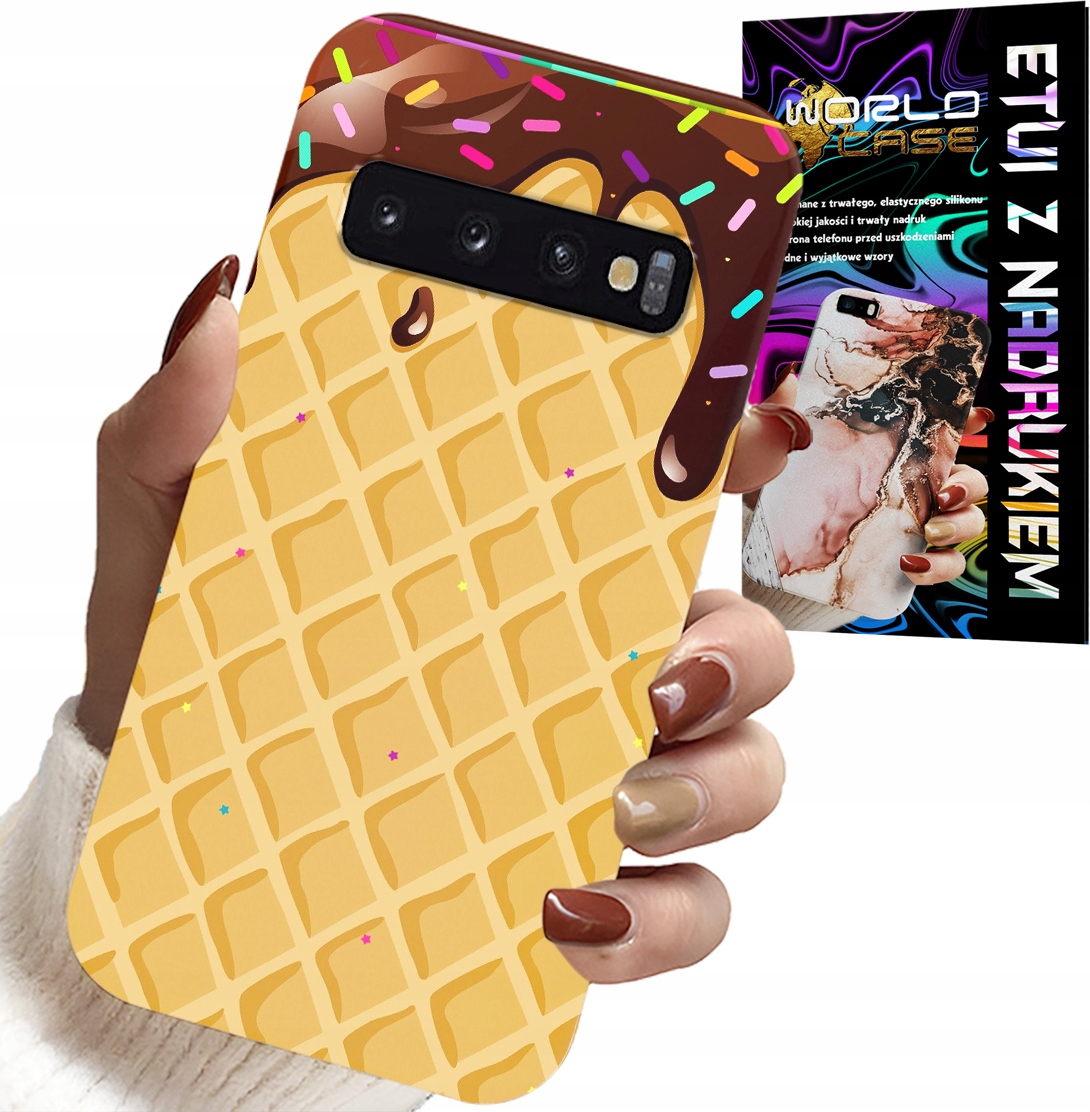 ETUI DO SAMSUNG GALAXY S10 - Z MOTYWEM WAFLA Z POLEWĄ CZEKOLADOWĄ