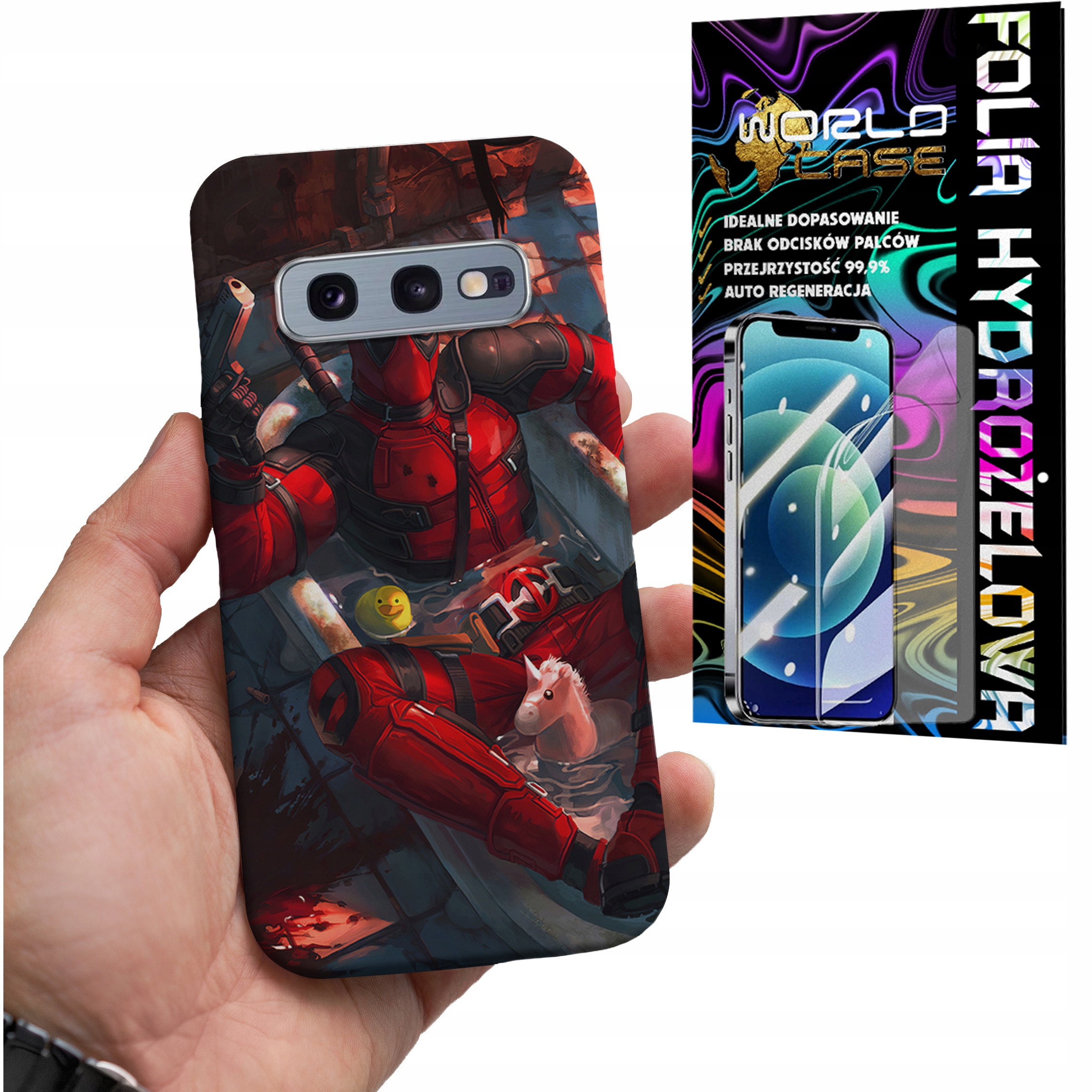 ETUI CASE DO SAMSUNG S10E - DEADPOOL MARVEL FILMY SERIALE + FOLIA