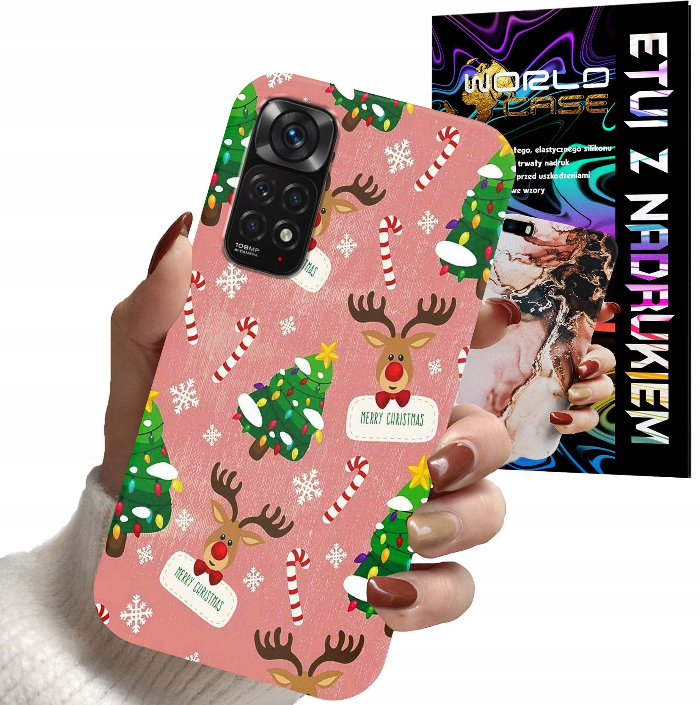 ETUI CASE DO XIAOMI NOTE 11, 11s - ŚWIĄTECZNE WZORY NA ŚWIĘTA RENIFER