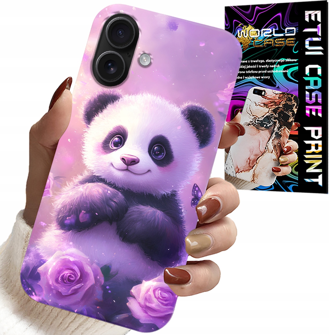 ETUI DO IPHONE 16 - SŁODKA PANDA WZORY DLA DZIECI + SZKŁO