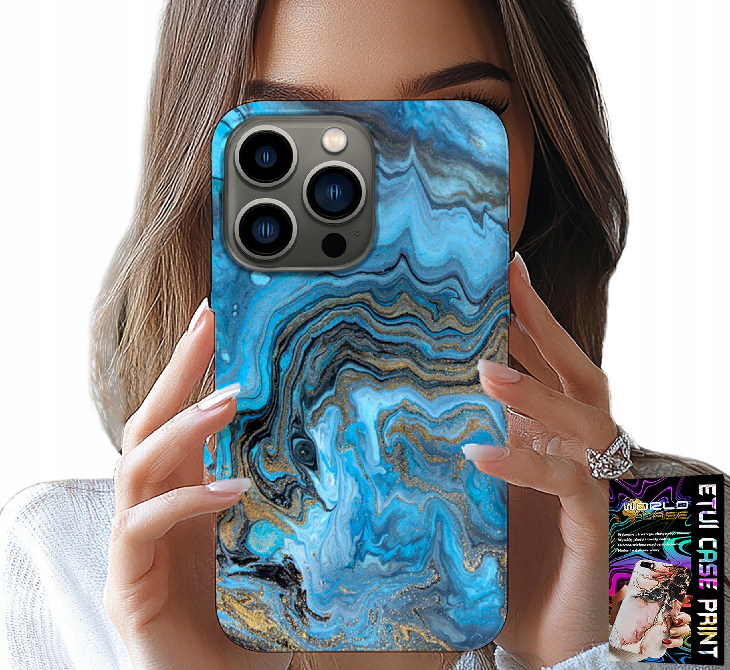 ETUI DO IPHONE 16 PRO - MARMURKOWE WZORY OBUDOWA CASE + FOLIA