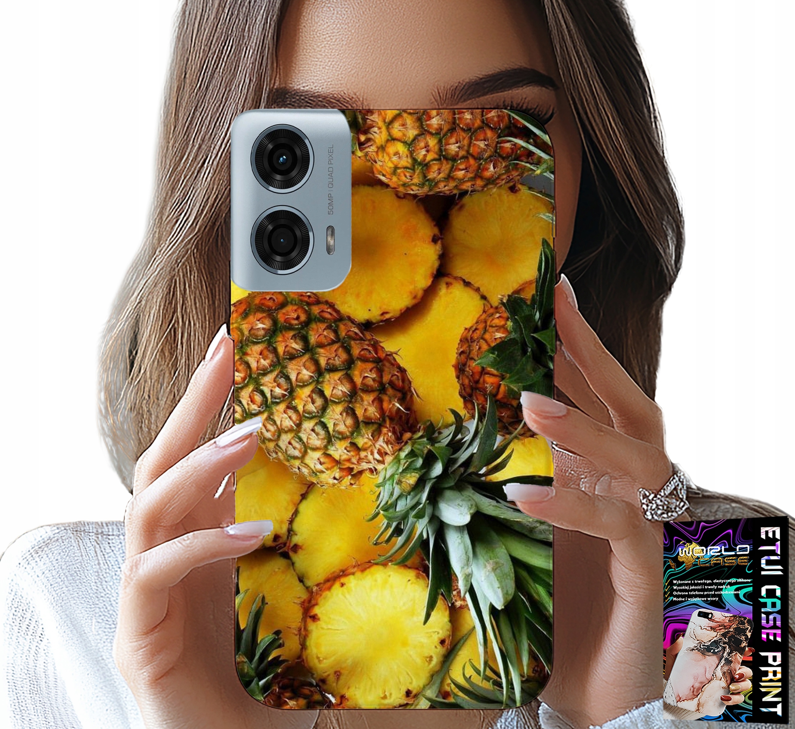 ETUI DO MOTOROLA G24 / G04 - ANANAS OWOCOWY CASE OBUDOWA + FOLIA