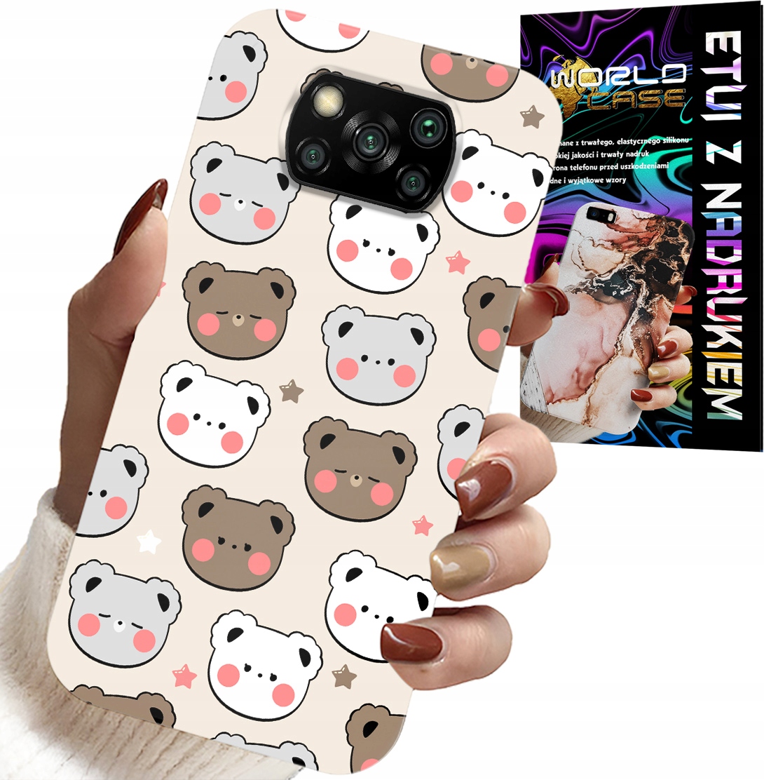 ETUI DO XIAOMI POCO X3 - MIŚ MISIE WZORY DLA NAJMŁODSZYCH + SZKŁO