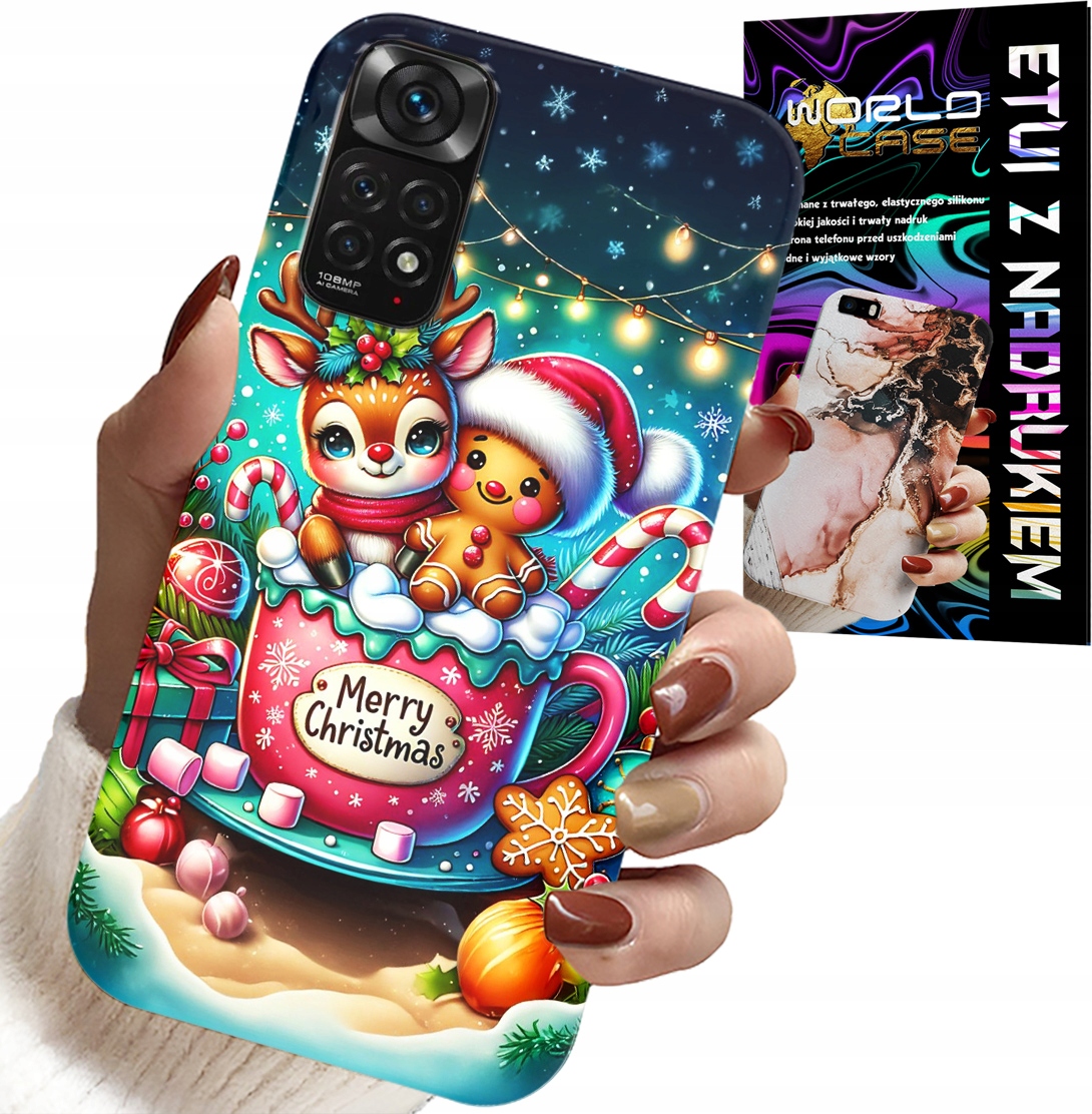 ETUI DO XIAOMI NOTE 11 PRO - RENIFER Z PIERNIKIEM MERRY CHRISTMAS