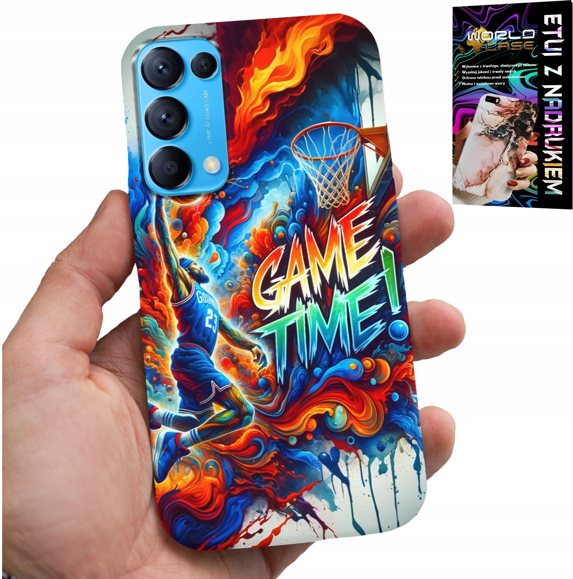 ETUI DO OPPO FIND X3 LITE - KOSZYKÓWKA NBA GAME TIME, CASE + SZKŁO