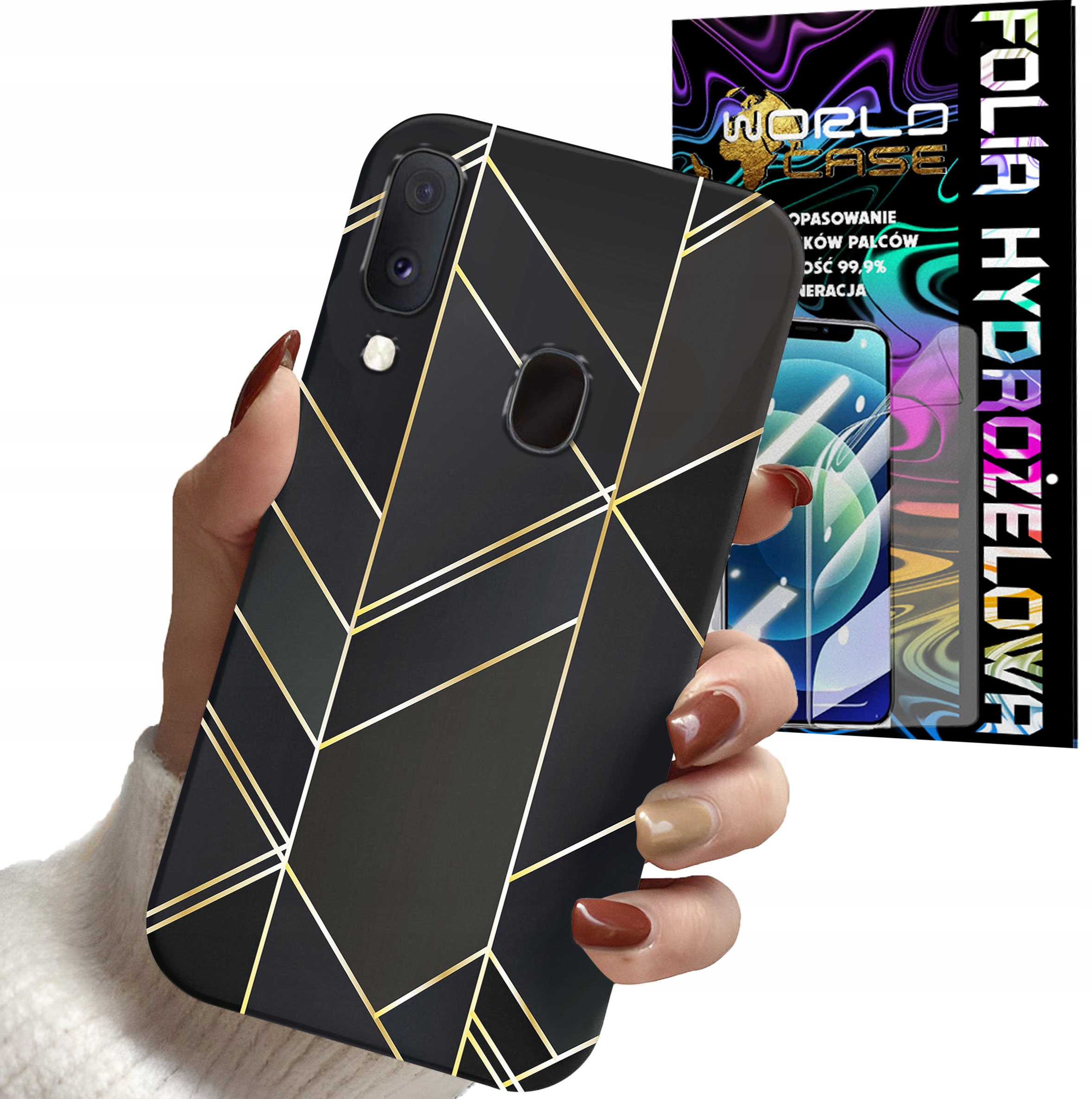ETUI DO XIAOMI NOTE 7 - MARMUREK GEOMETRYCZNE WZORY DLA KOBIET + FOLIA