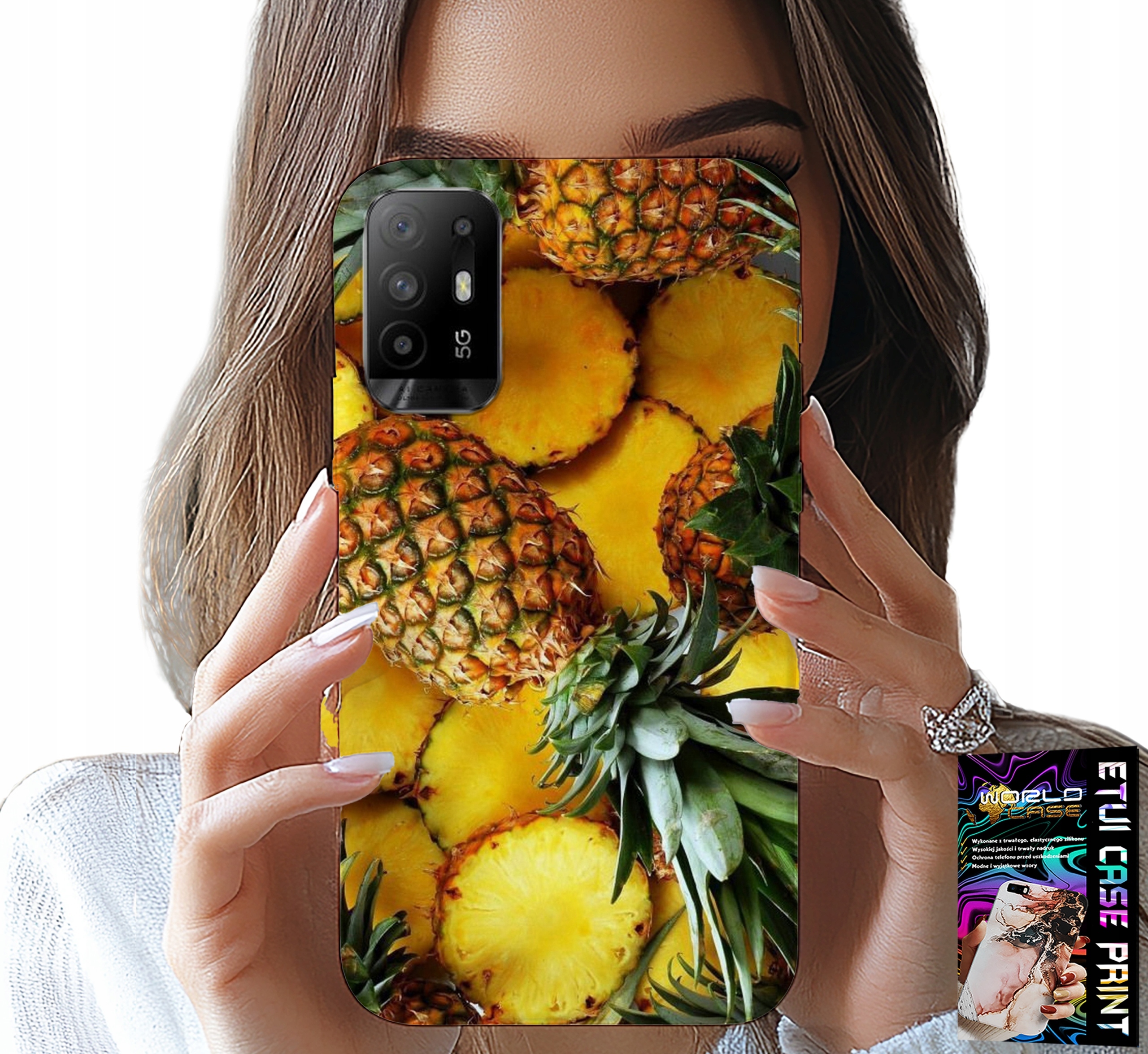 ETUI DO OPPO RENO 5Z / A94 5G - ANANAS OWOCOWY CASE OBUDOWA + SZKŁO