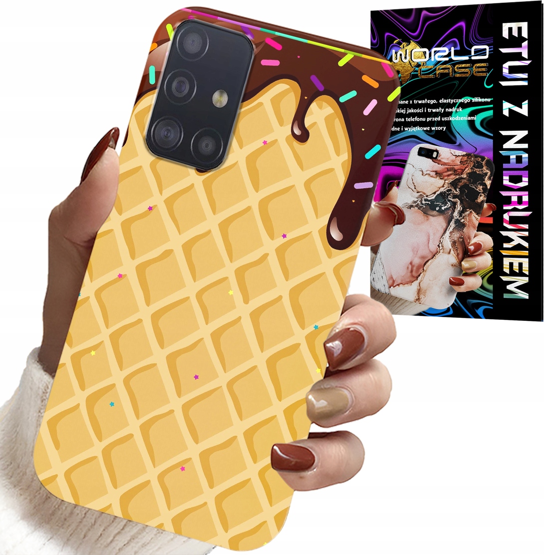 ETUI DO SAMSUNG GALAXY M31S - Z MOTYWEM WAFLA Z POLEWĄ CZEKOLADOWĄ