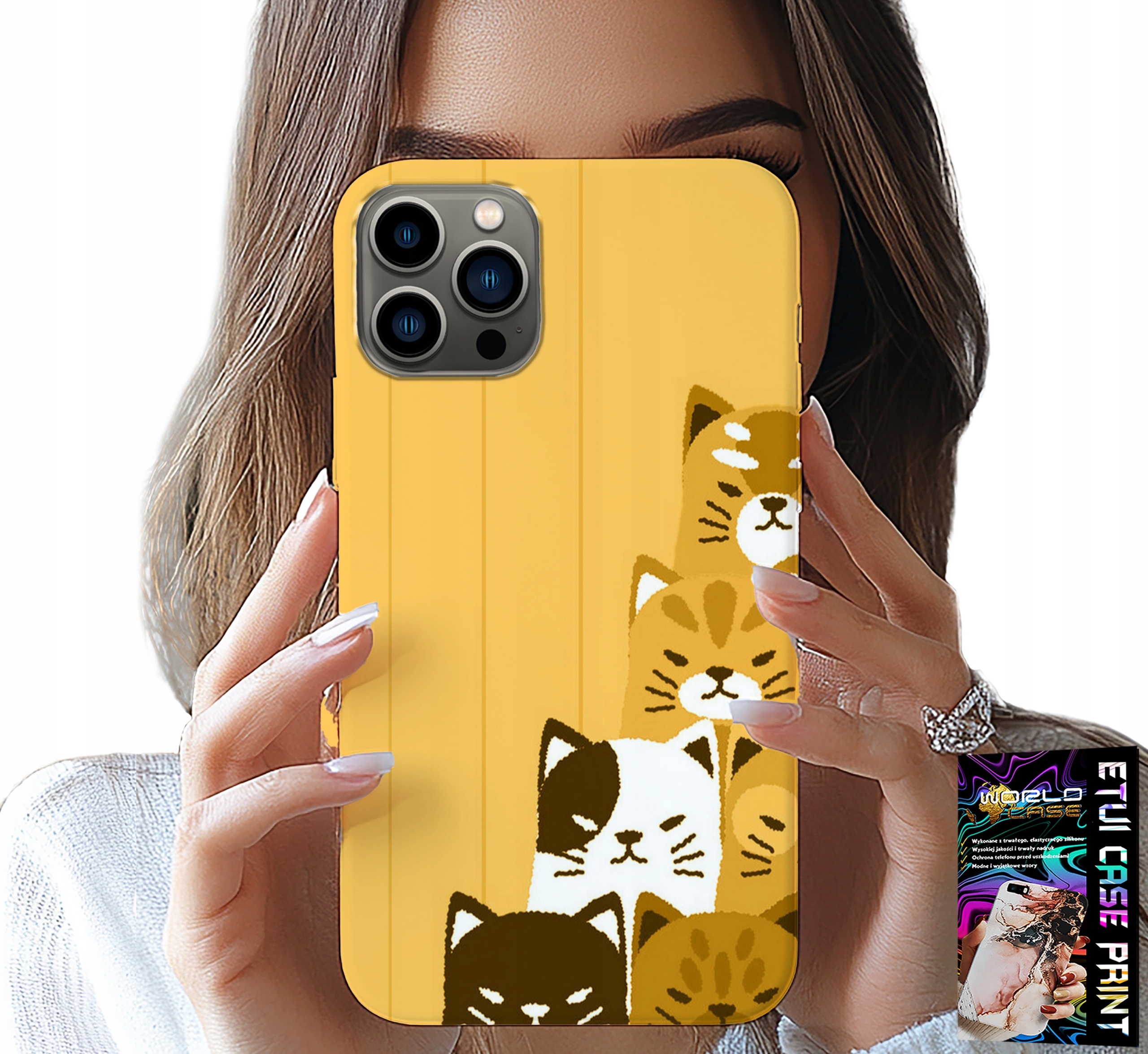 ETUI DO IPHONE 12 PRO - LOVE CAT, WZORY Z KOTAMI, CASE + SZKŁO