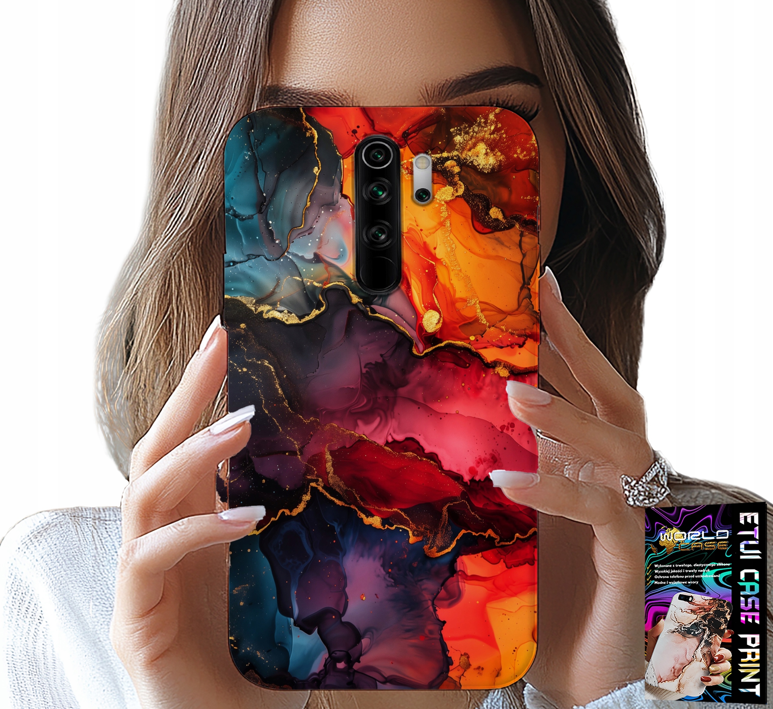 ETUI DO XIAOMI REDMI 9 - KAMIENNE WZORY, OBUDOWA CASE + SZKŁO