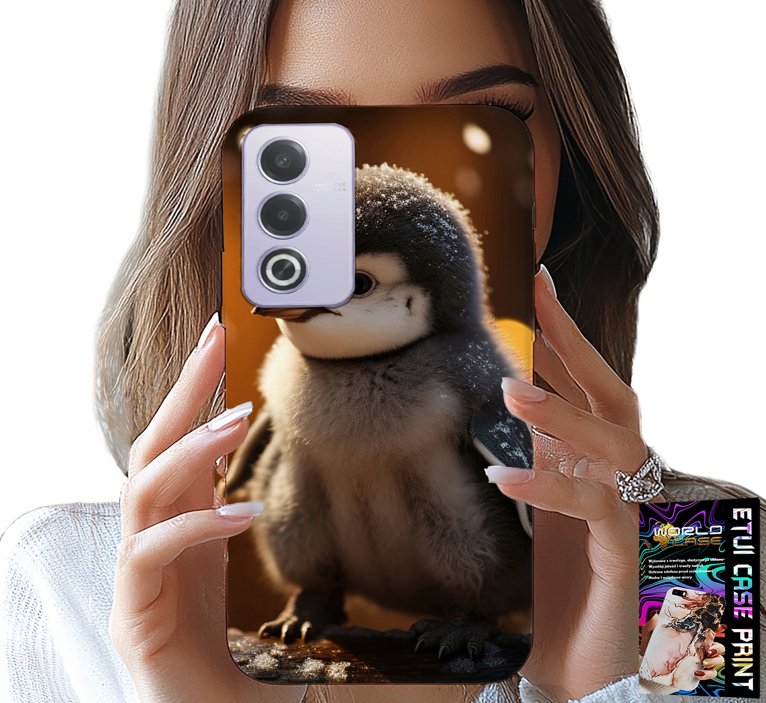 ETUI DO OPPO A80 5G - SŁODKI PINGWIN, TUPTAK, MADAGASKAR WZORY