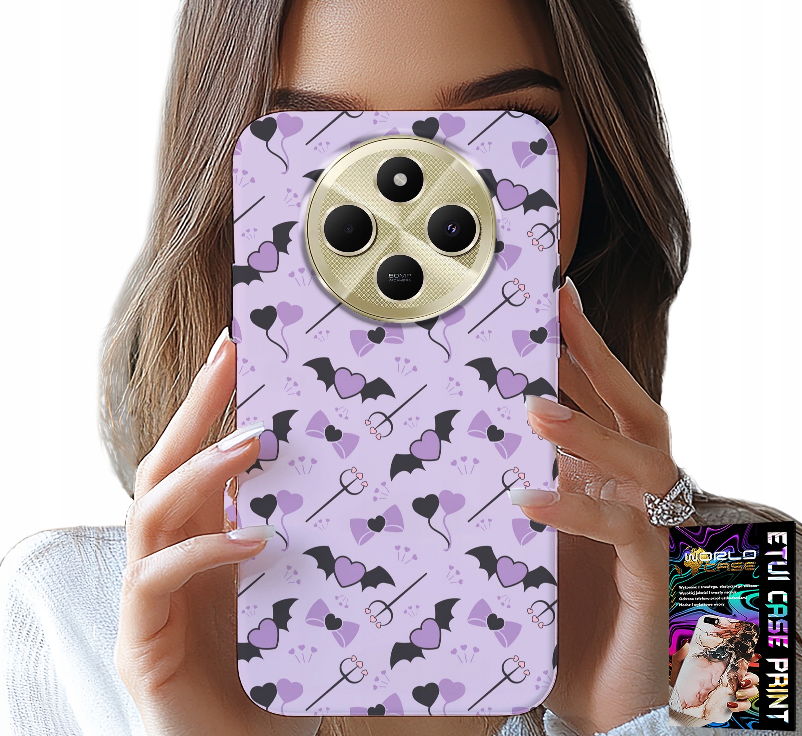 ETUI DO XIAOMI REDMI 14C 4G - MODNE WZORY WIDŁY SERCA KOKARDKI KOKARDA