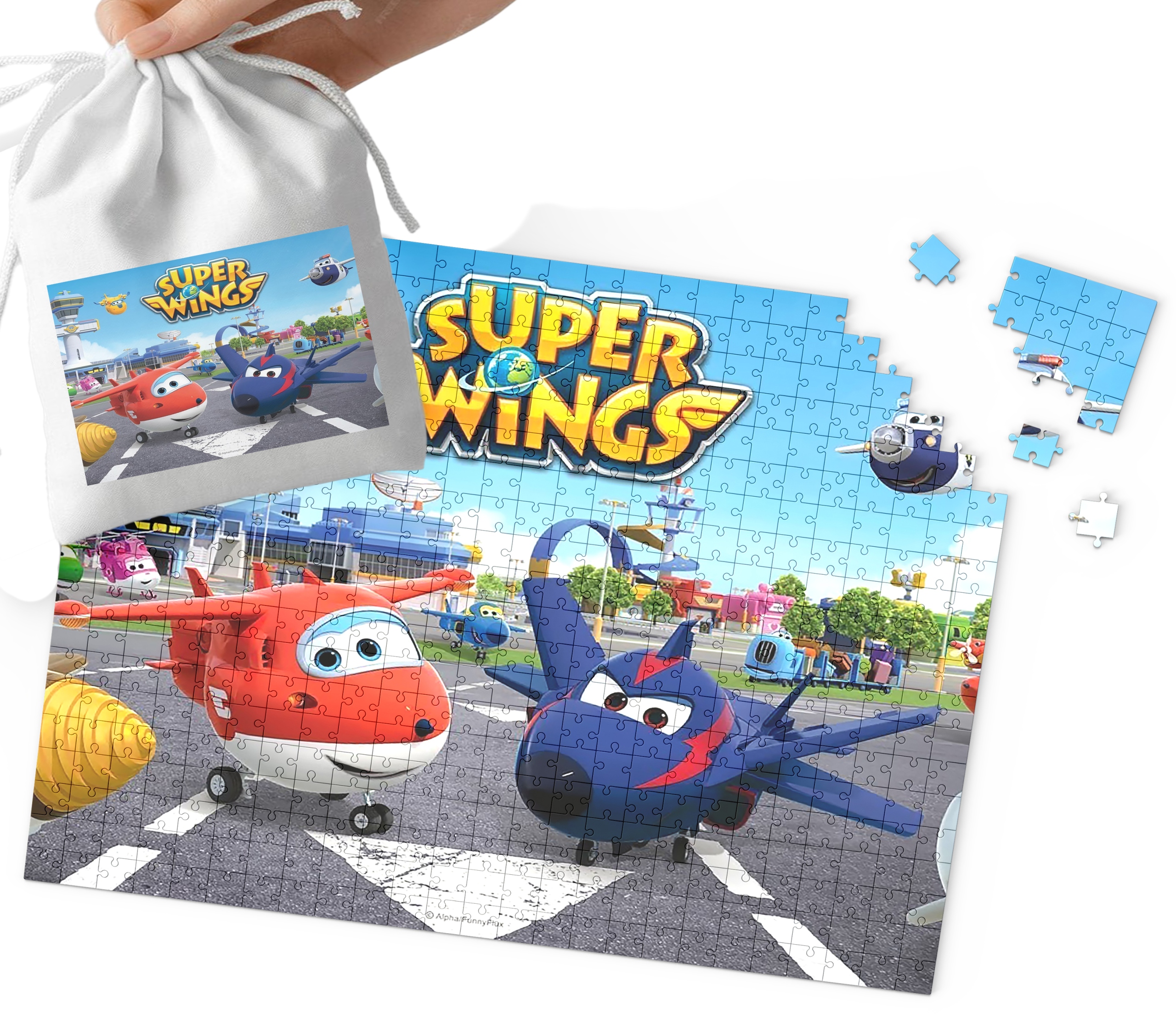 PUZZLE - SUPER WINGS WZORY Z BAJEK PREZENT 252el + WORECZEK