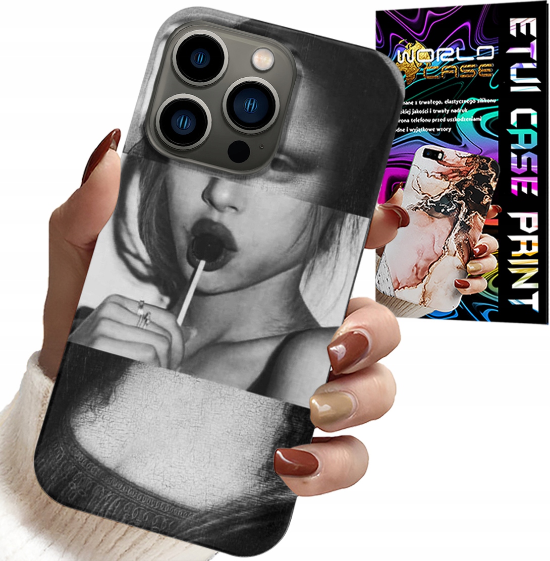 ETUI DO IPHONE 15 PRO - MONA LISA Z LIZAKIEM MODNE WZORY CASE
