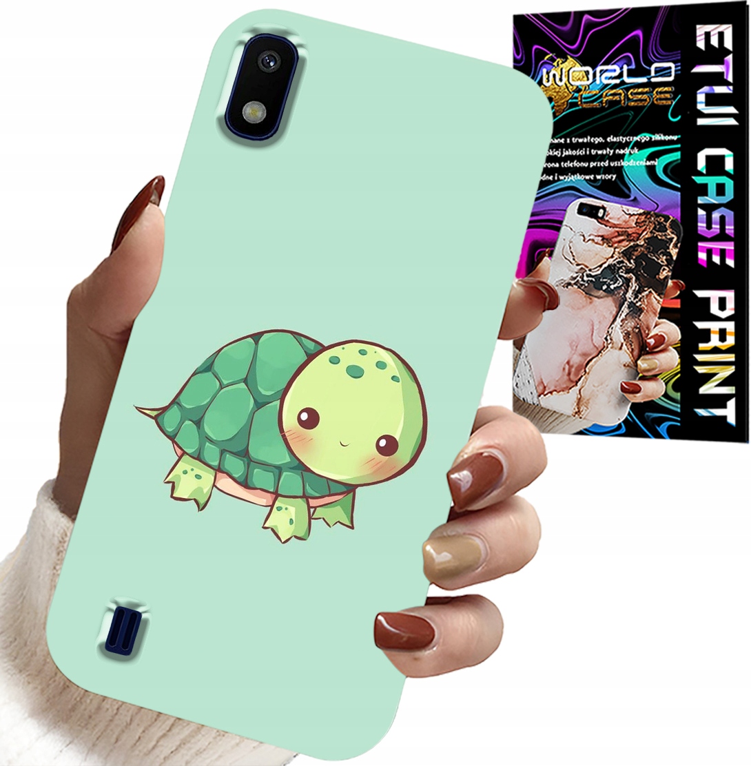 ETUI DO SAMSUNG A10 - SŁODKIE ŻÓŁWKI WZORY DLA DZIECI + SZKŁO